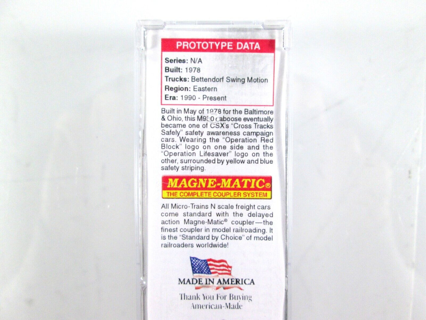 N Scale **CSX** Weathered **OPERATION LIFESAVER** Caboose -Micro Trains 13044210