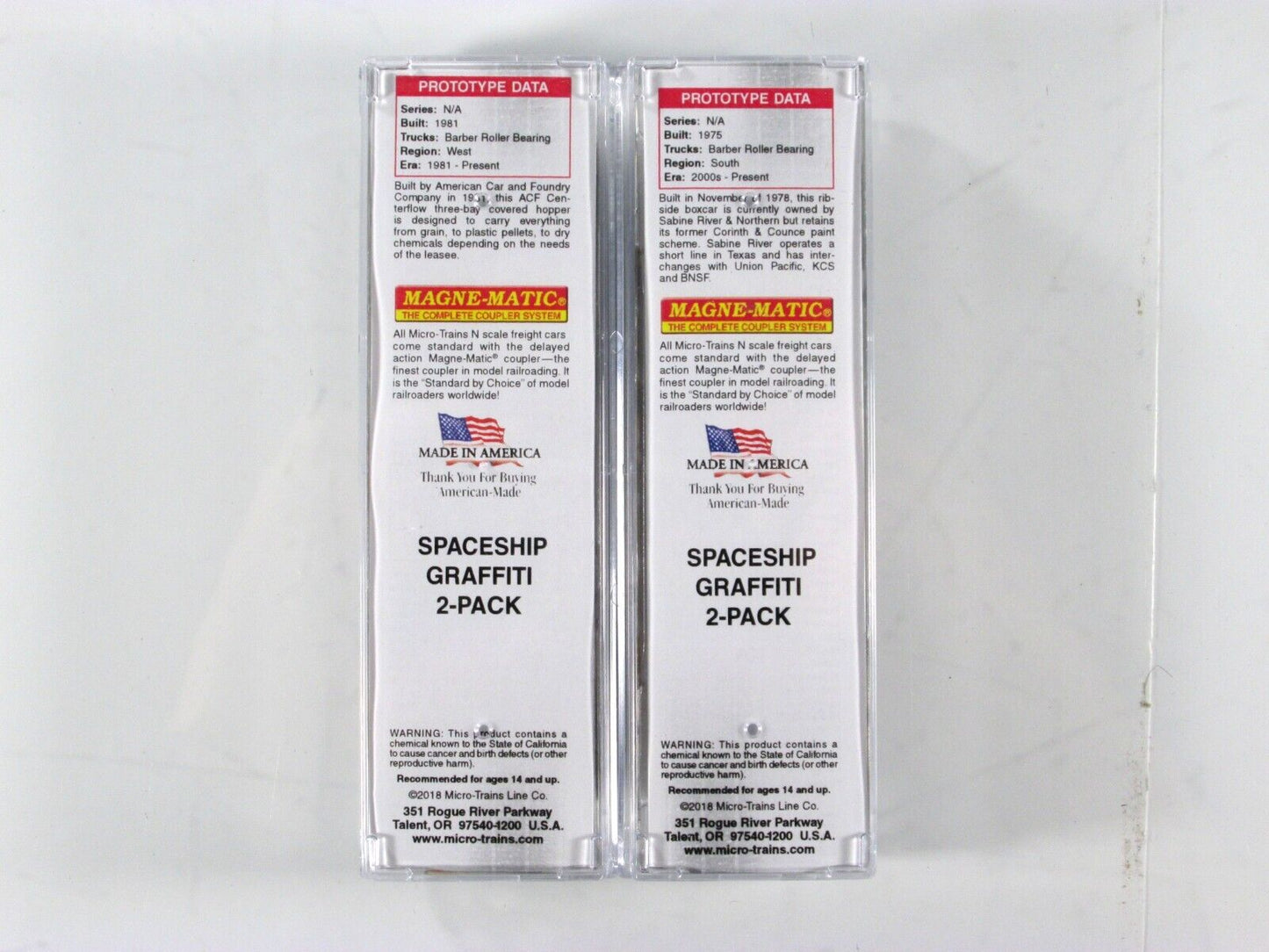 N Scale **SPACESHIP GRAFFITI** Box Car & Hopper 2-Pack - Micro Trains 99305460