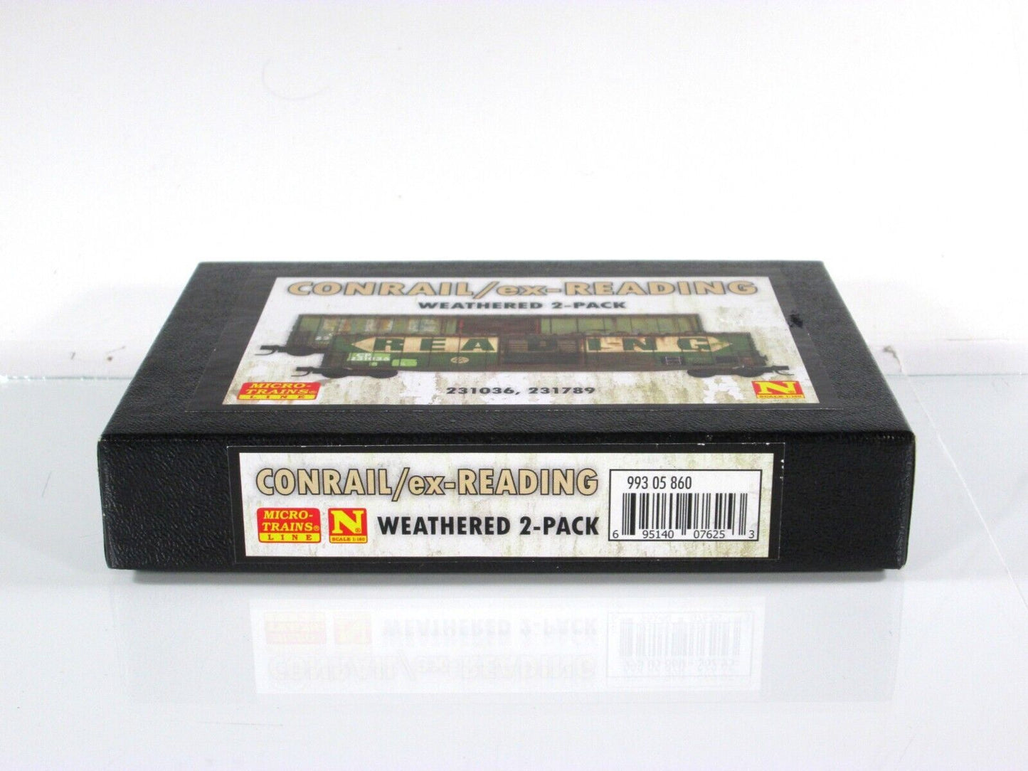 N Scale **CONRAIL / Ex-READING** Weathered Box Car Pack -- Micro Trains 99305860