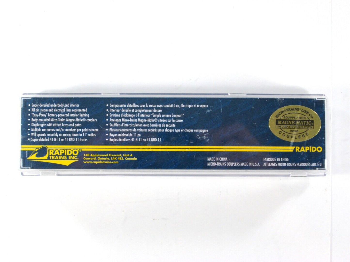 N Scale ALGOMA CENTRAL Lighted Passenger Coach, AC #5519 -- Rapido TRAINS 500122