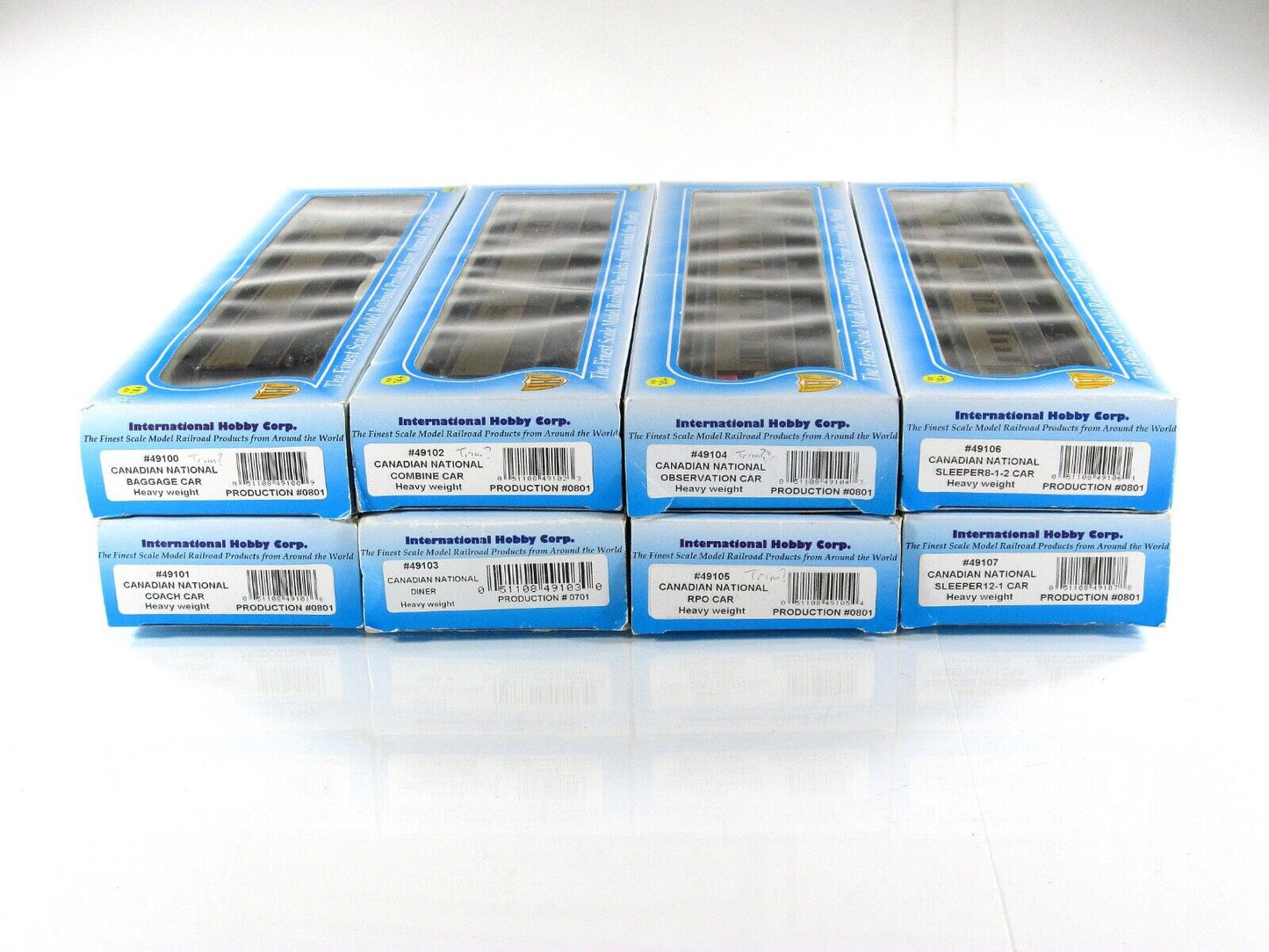 HO Scale CANADIAN NATIONAL Heavyweight Passenger Car 8-Pack Set - IHC 49108
