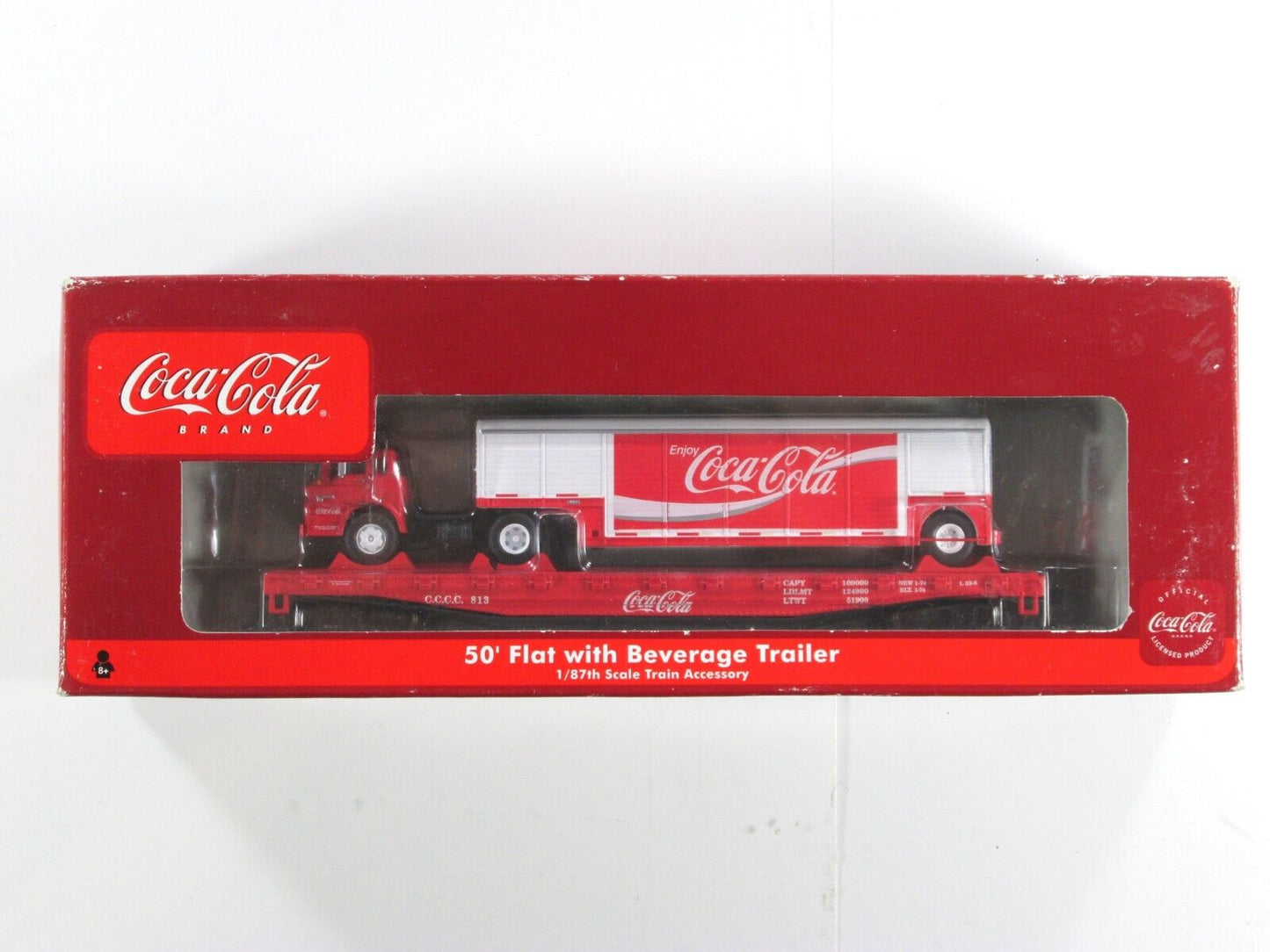 HO Scale COCA-COLA Tactor-Trailer On 50' Flat Car - CCCC 813 - Athearn ***RARE**