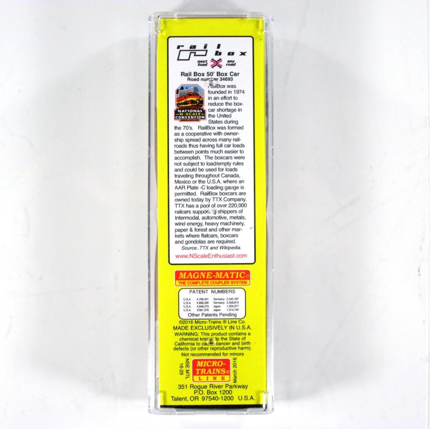 N Scale **RAILBOX GRAFFITI** Box Car #34693 - Micro Trains NSE MTL 16-29 *RARE*