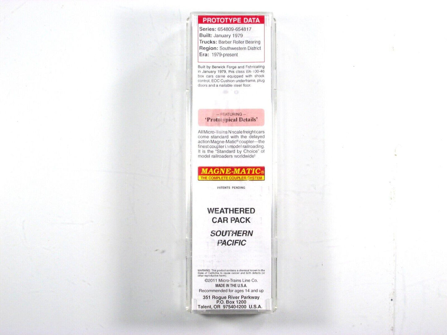 N Scale ***SOUTHERN PACIFIC*** Weathered 60' Box Car ----- Micro Trains 10351100