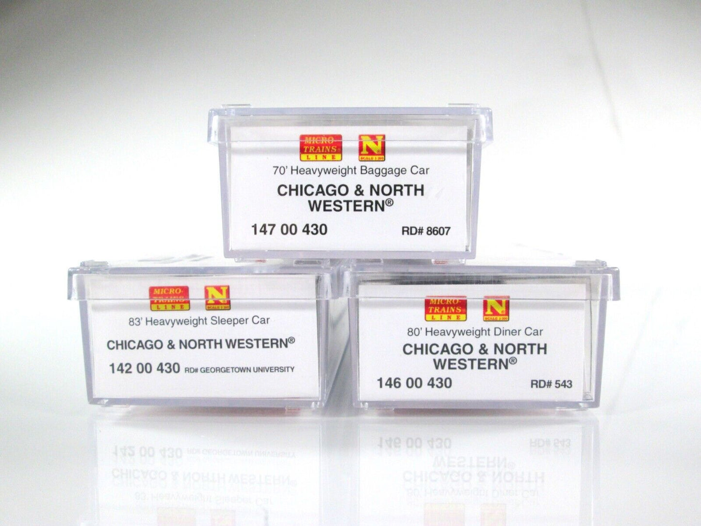 N Scale CHICAGO and NORTH WESTERN Heavyweight Passenger 3-Car Set -Micro Trains