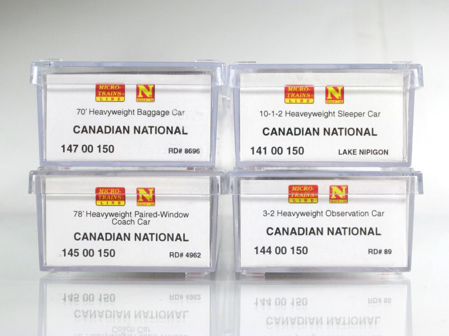 N Scale CANADIAN NATIONAL Heavyweight Passenger Car 4-Pack Set ---- Micro Trains