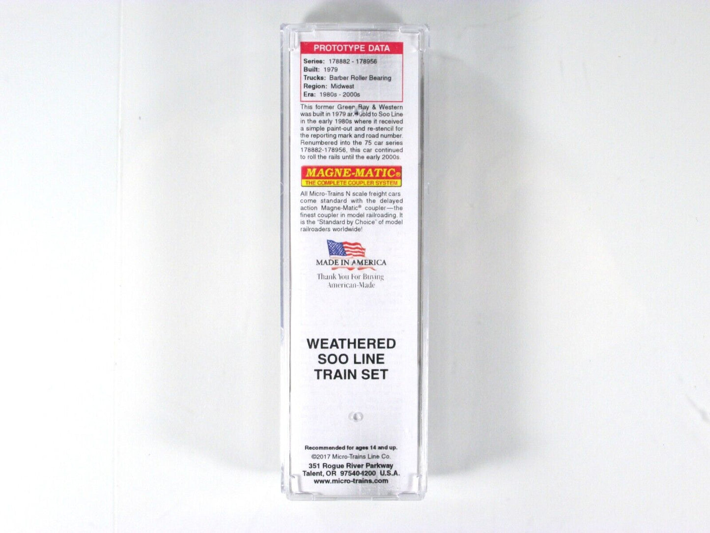 N Scale ***SOO LINE*** Weathered 50' Box Car SOO #178927 - Micro Trains 02753009