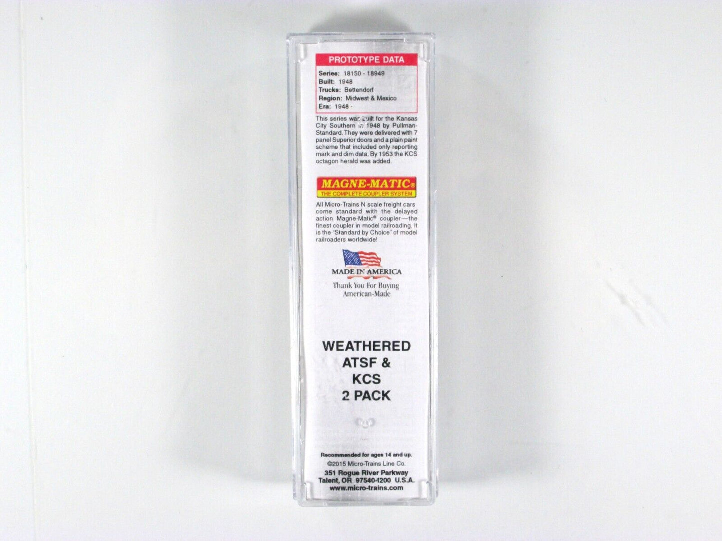N Scale ***KANSAS CITY SOUTHERN*** Weathered 40' Box Car - Micro Trains 02051966