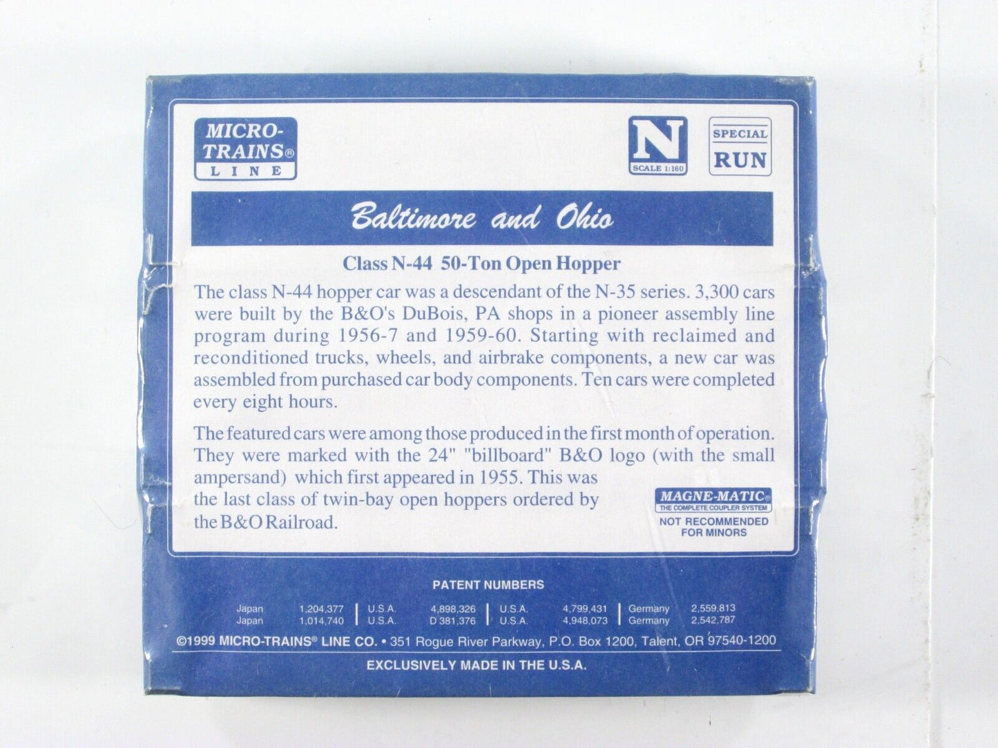 N Scale BALTIMORE & OHIO Class N-44 Hopper 3-Car Set -- Micro Trains Special Run