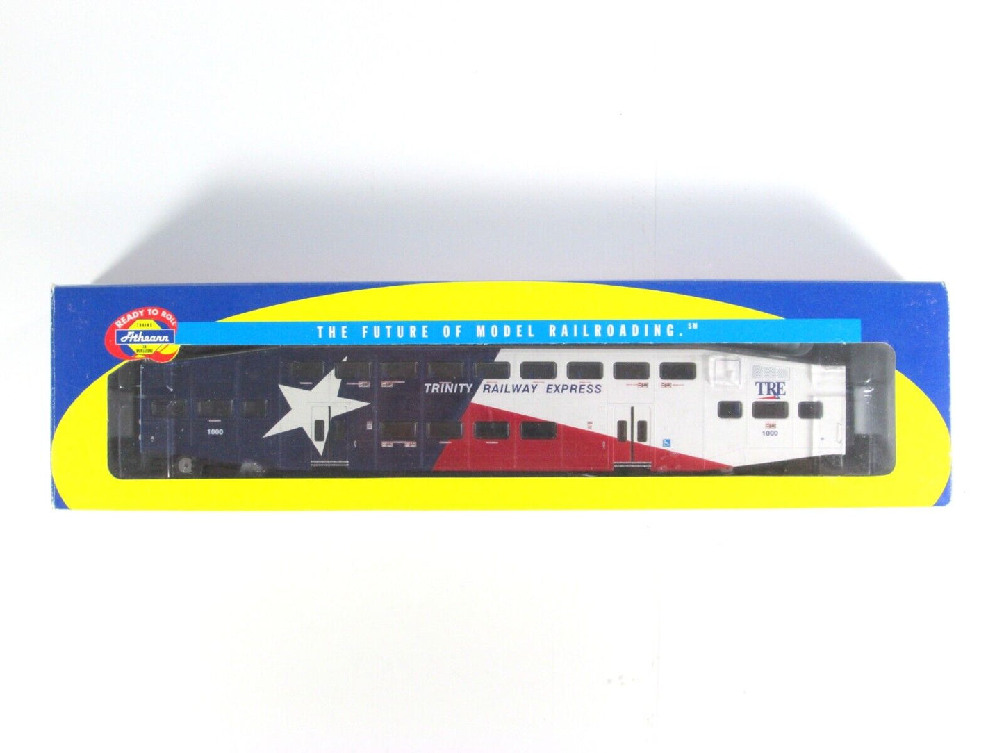 HO Scale DALLAS TRINITY RAILWAY Bombardier Control Car - TRE 1000 - Athearn 2546