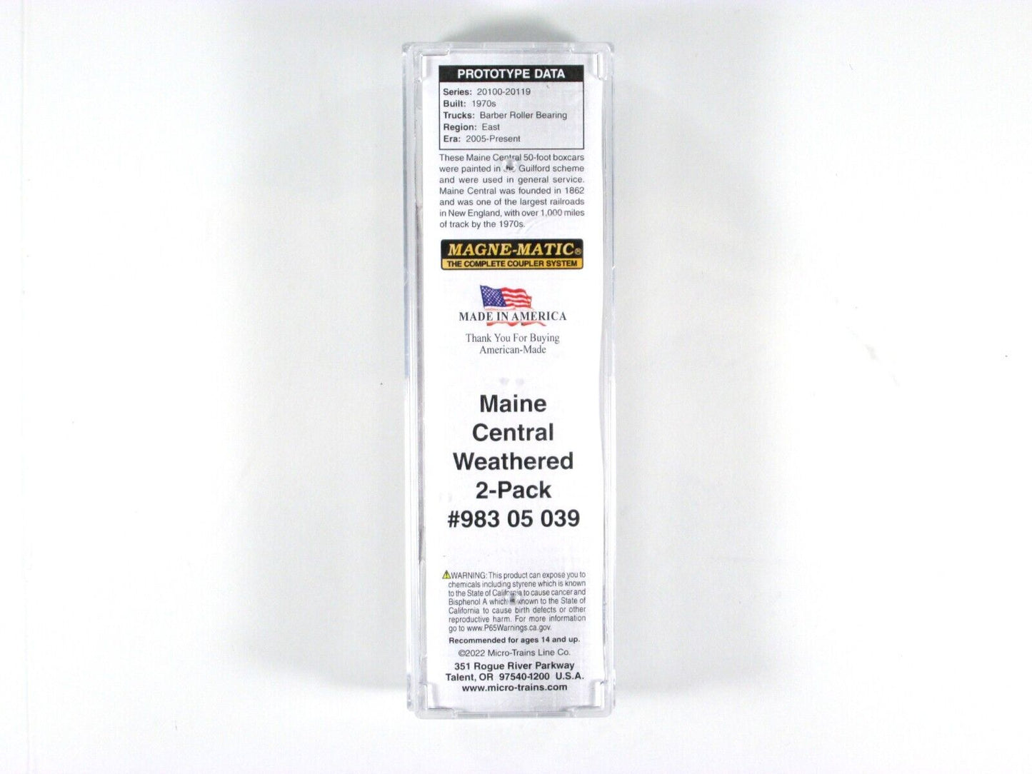 N Scale ***MAINE CENTRAL*** Weathered Box Car MEC #20114 - Micro Trains 02545440