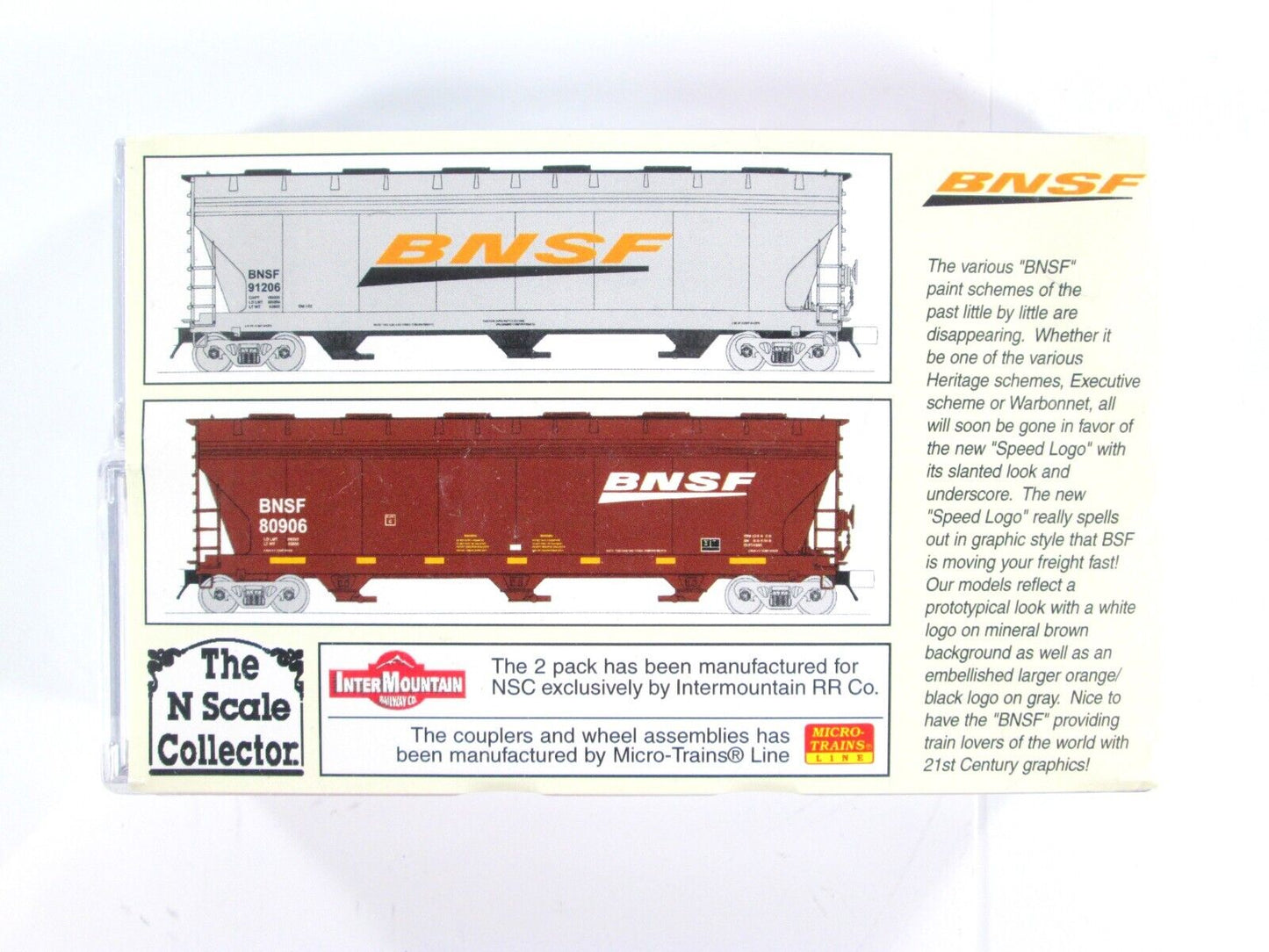 N Scale BNSF Today 2-Hopper Swoosh Set #80906, 91206 - InterMountain SPECIAL RUN