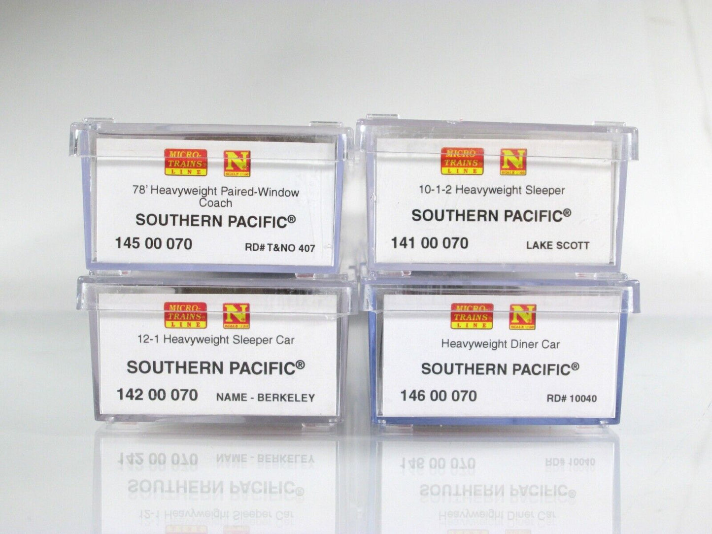 N Scale SOUTHERN PACIFIC Heavyweight Passenger Car 4-Pack Set ----- Micro Trains