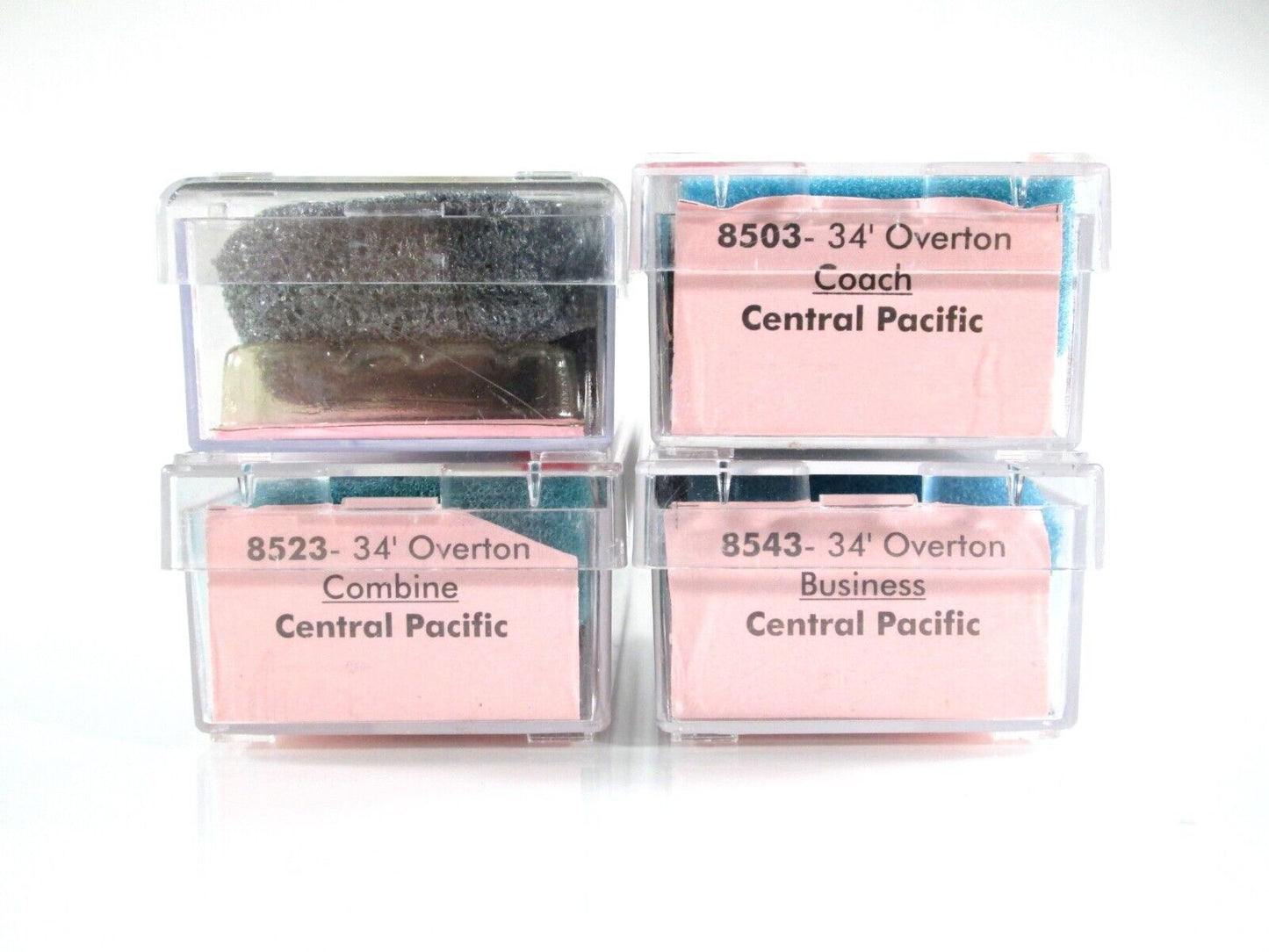 N Scale CPRR Central Pacific OVERTON Old time Passenger 4-Car Set -by Roundhouse