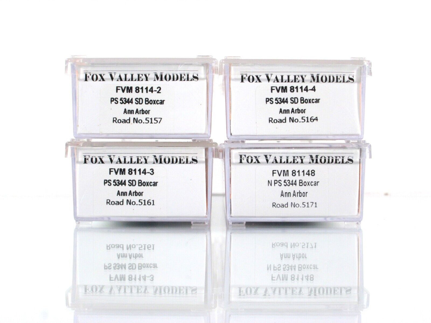 N Scale *ANN ARBOR RAILROAD SYSTEMS* 50' Box Car 4-Set - Fox Valley 8114 **RARE*