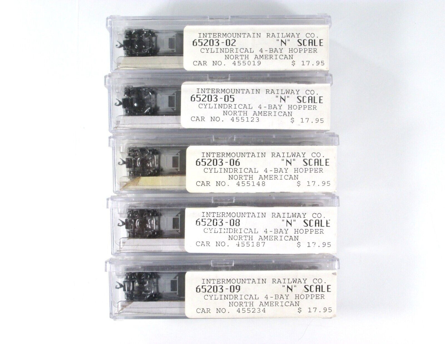 N Scale **NORTH AMERICAN** Cylindrical 4-Bay Hopper 5-Pack - Intermountain 65203