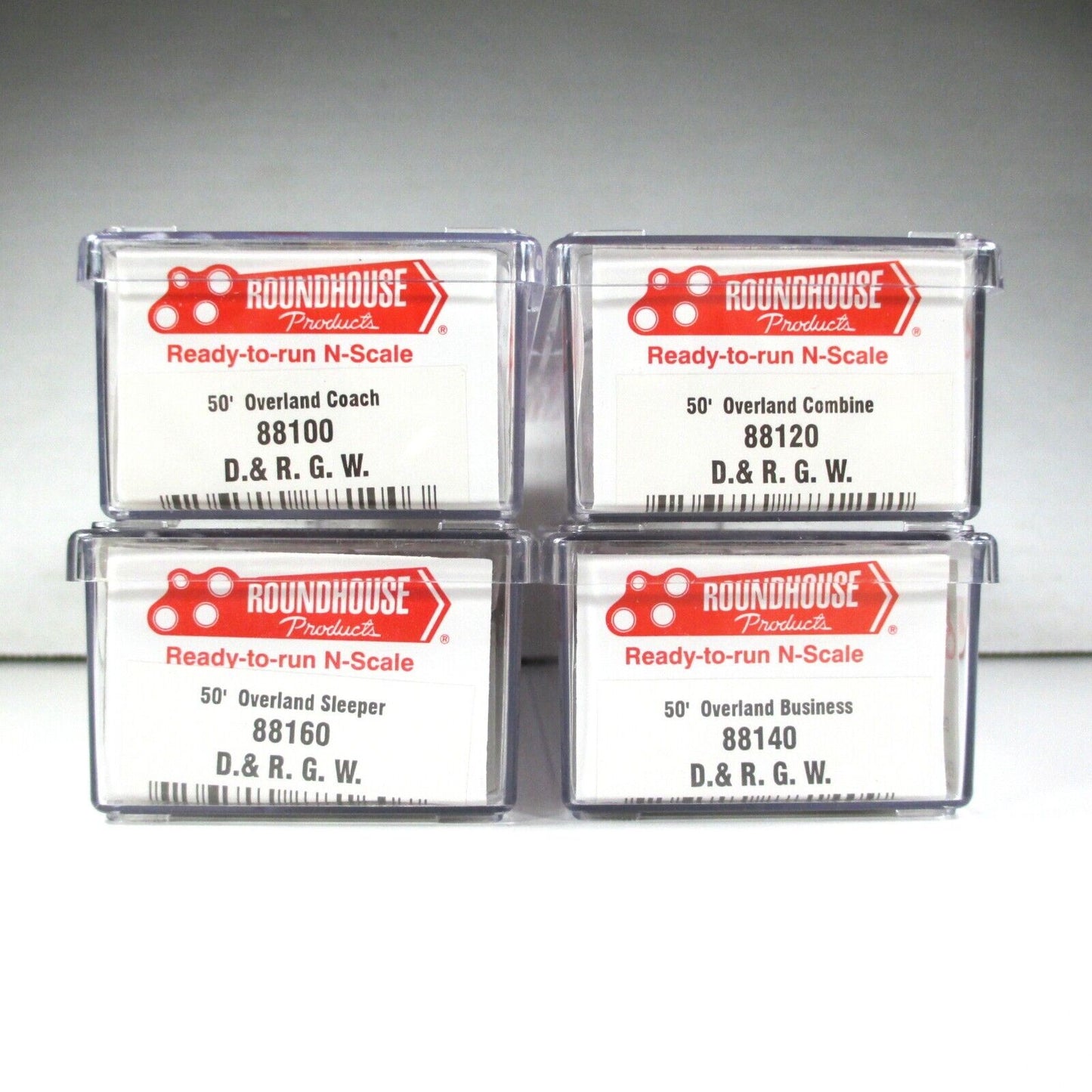 N Scale D&RGW OVERLAND *Silverton* Passenger Set -Roundhouse 89414, Knuckle Cplr