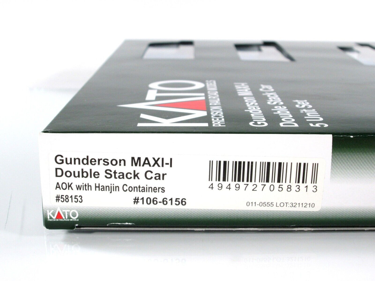 N Scale ***AOK, HANJIN*** Gunderson MAXI-I Well Stack Car #58153 - Kato 106-6156