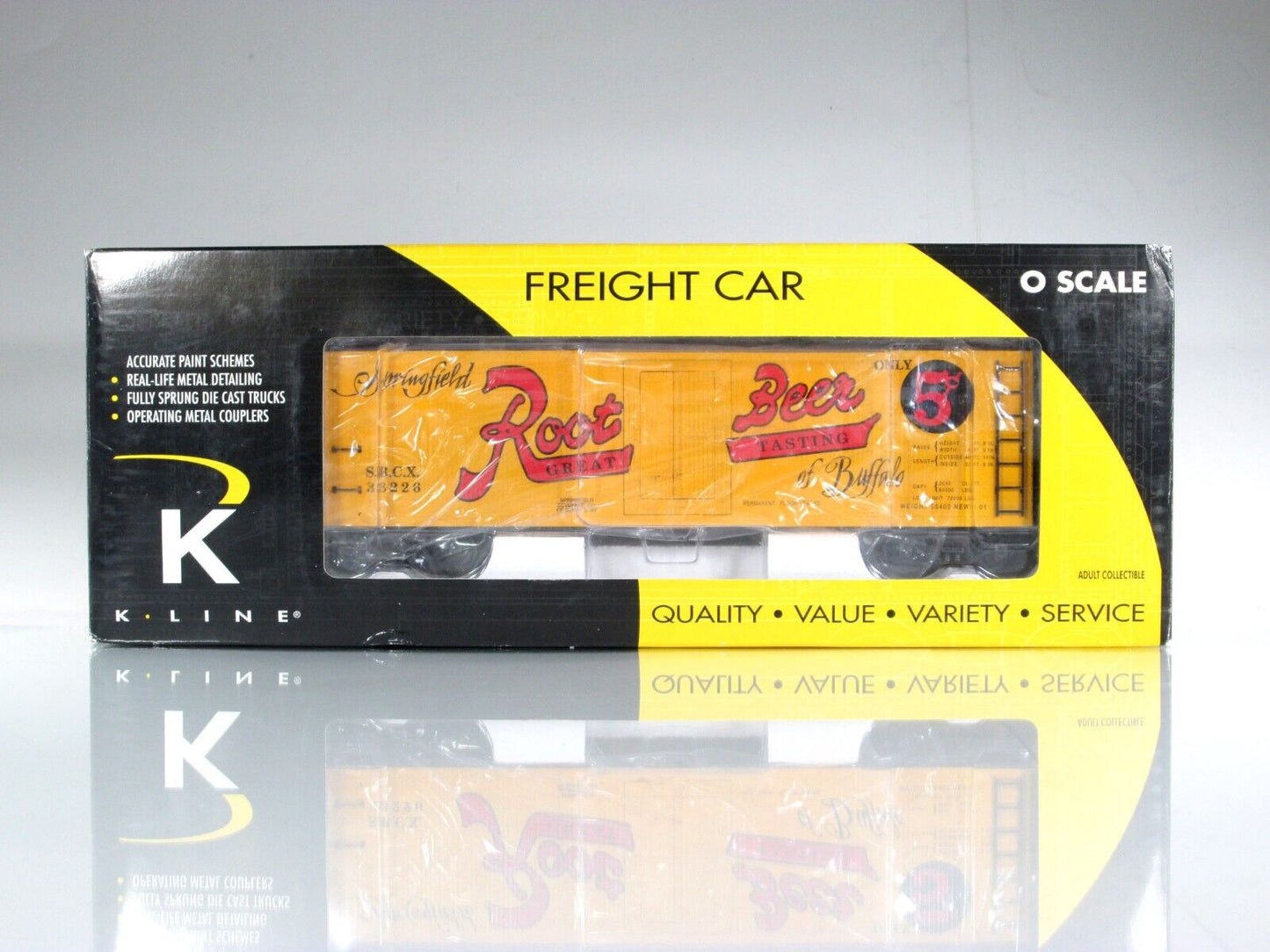 O Scale Springfield ROOT BEER 40' Wood Ice Reefer, SBCX 33226 - K-Line K762-8028