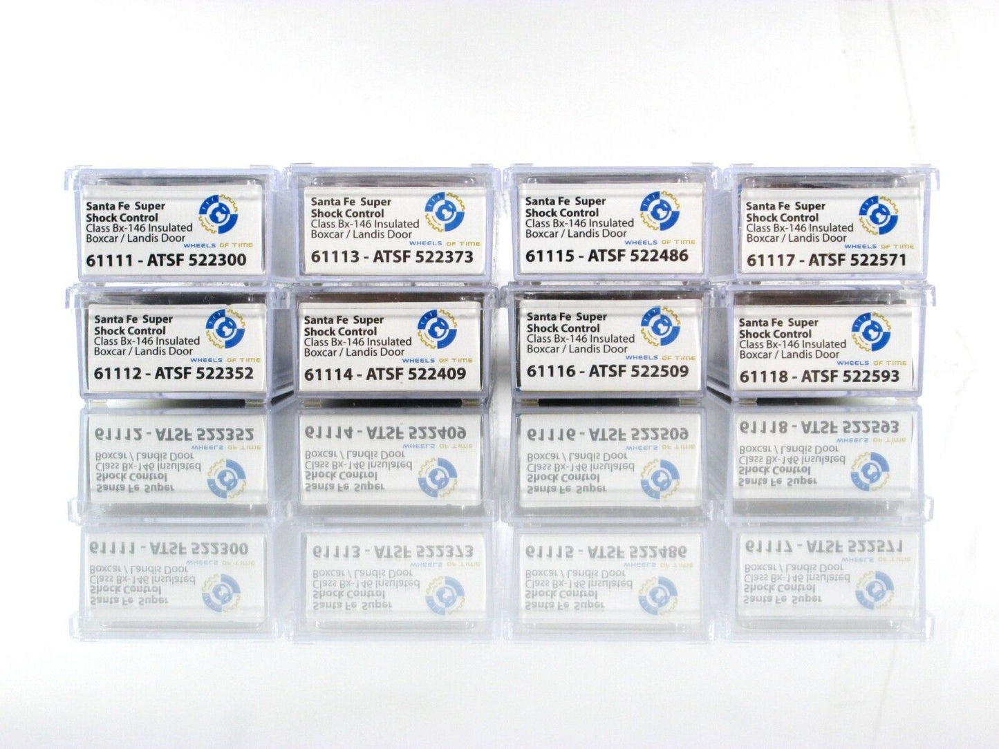 N Scale *SANTA FE* Super Shock Control Box Car 8-Pack Set, WHEELS of TIME *RARE*