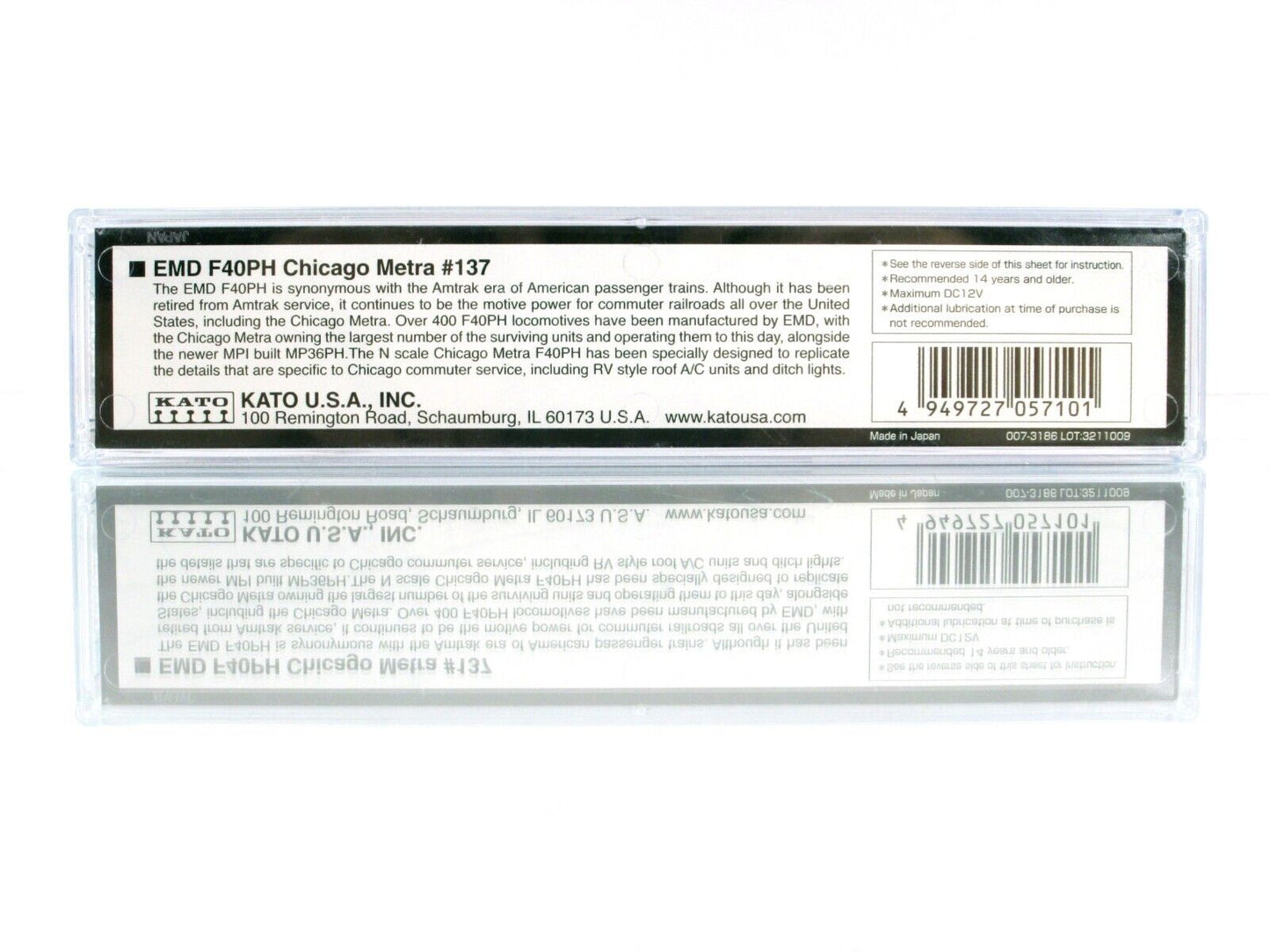N Scale ***CHICAGO METRA*** EMD F40PH Locomotive #137 -- Kato 176-9101 **DCC Rdy