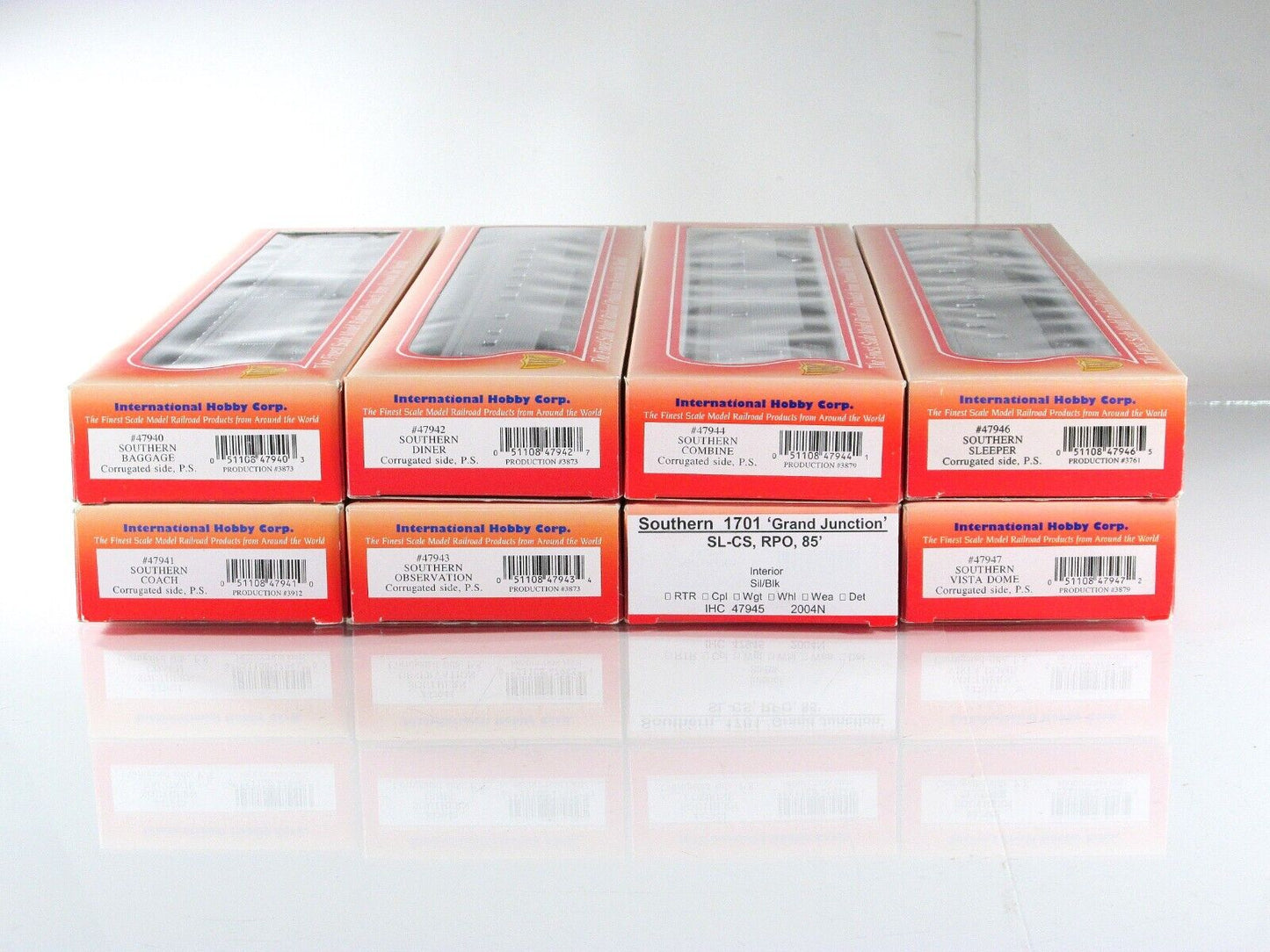 HO Scale SOUTHERN Lightweight Passenger Car 8-Pack Set - IHC 47948, Knuckle Cplr