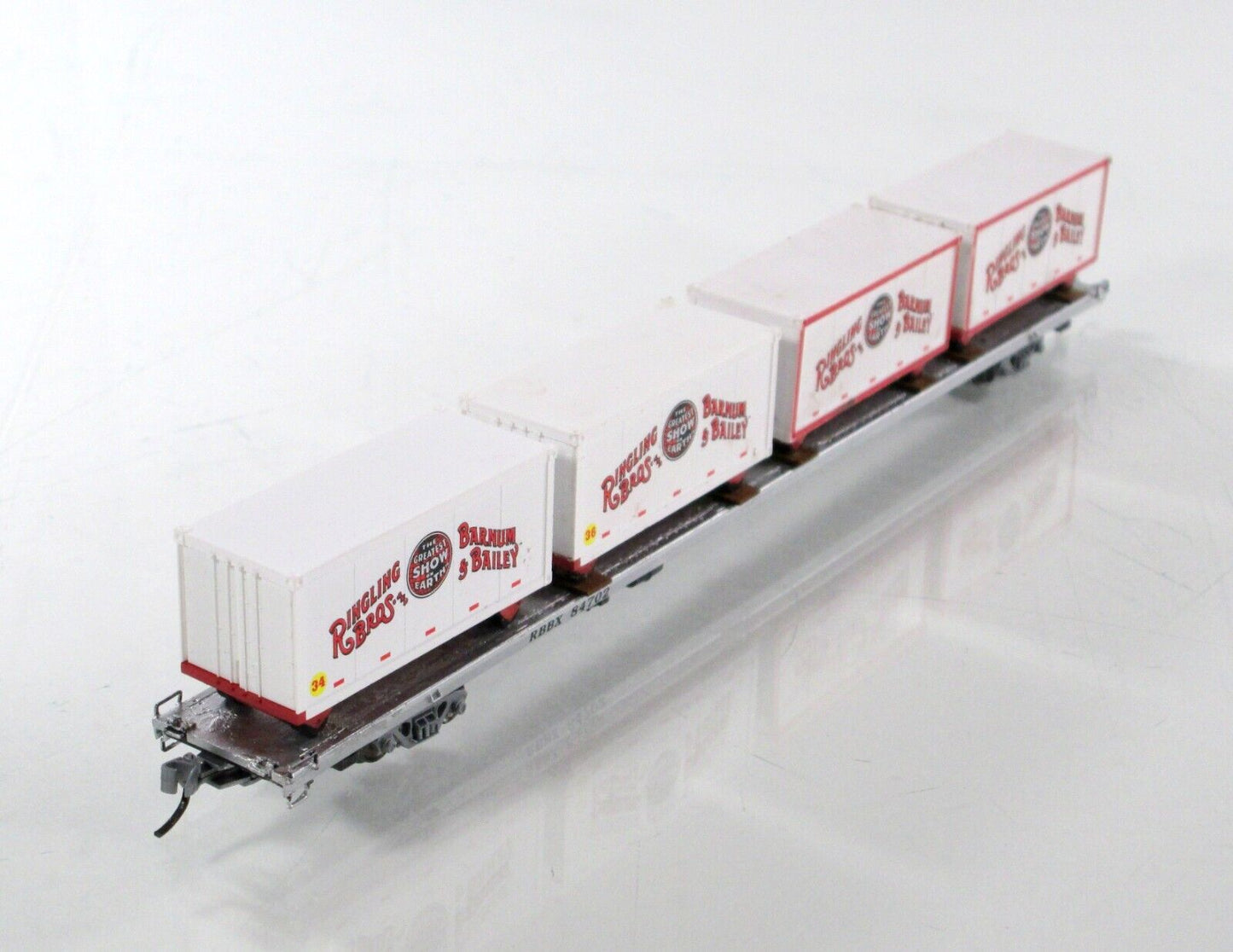N Scale **RINGLING** Circus Wagons, 89' Flat Car #84702 - Micro Trains 99301140