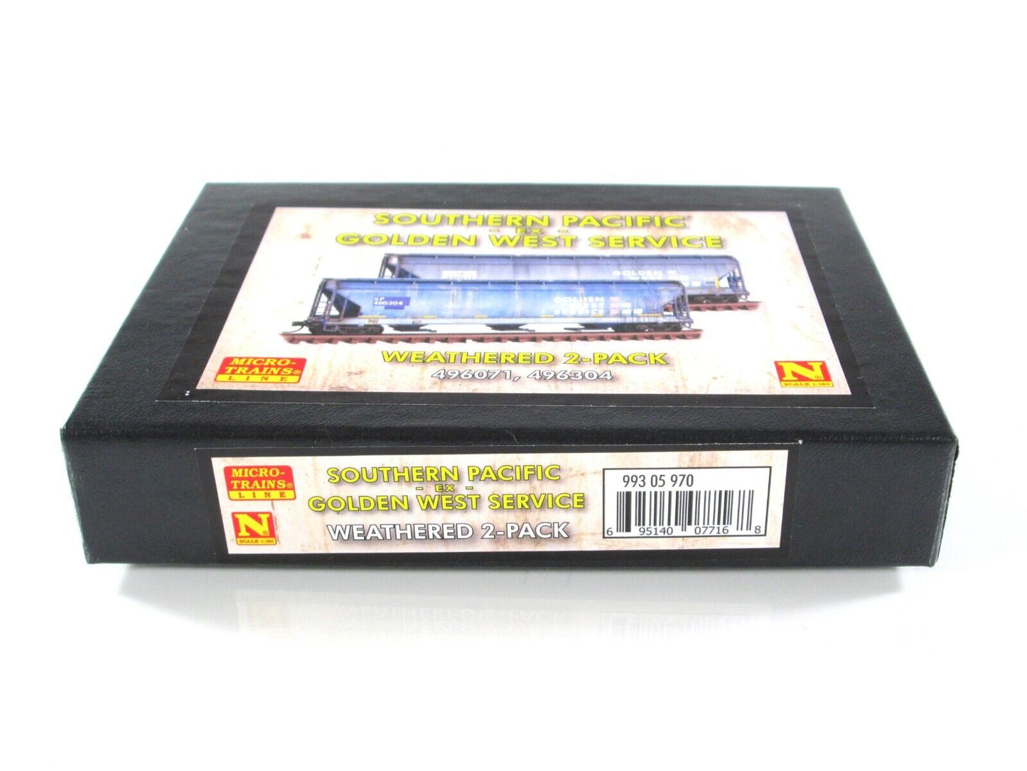N Scale **SP Ex-GOLDEN WEST** Weathered 3-Bay Hopper Set - Micro Trains 99305970