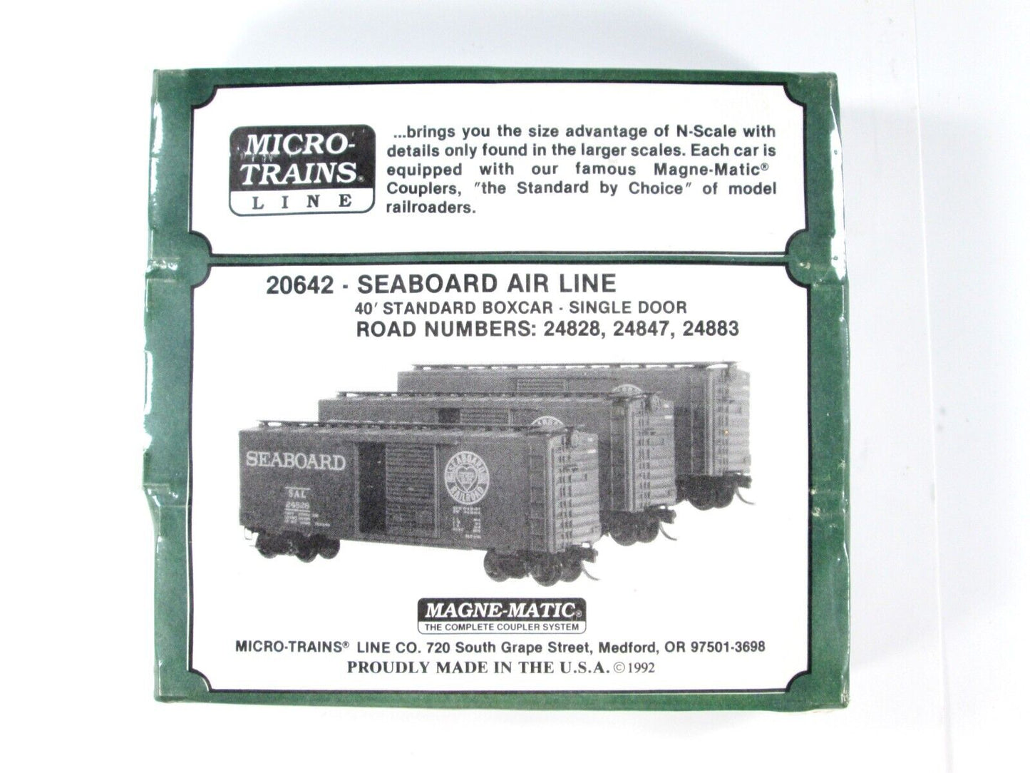 N Scale ***SEABOARD AIR LINE*** 40' Box Car 3-Pack Set ------ Micro Trains 20642