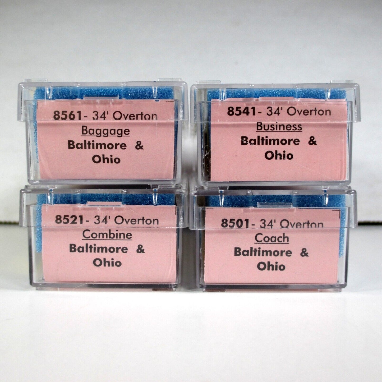 N Scale BALTIMORE & OHIO Overton Old-Timer Passenger Car 4-Pack Set - Roundhouse