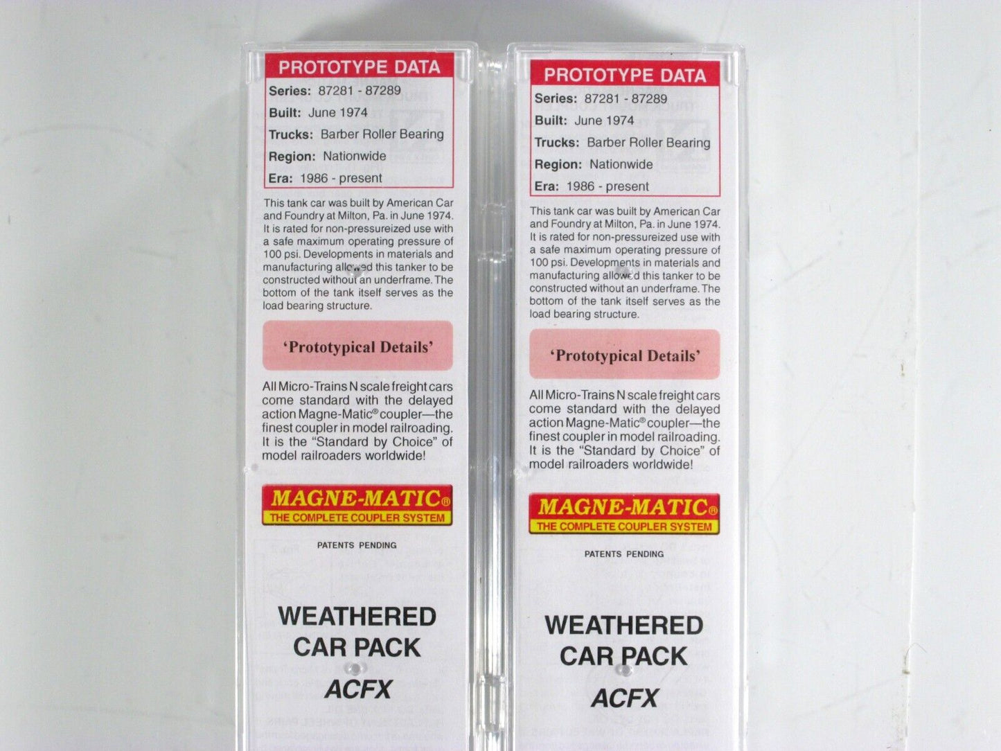 N Scale **ACFX** Weathered & Graffiti 56' Tank 2-Car Set - Micro Trains 99305060