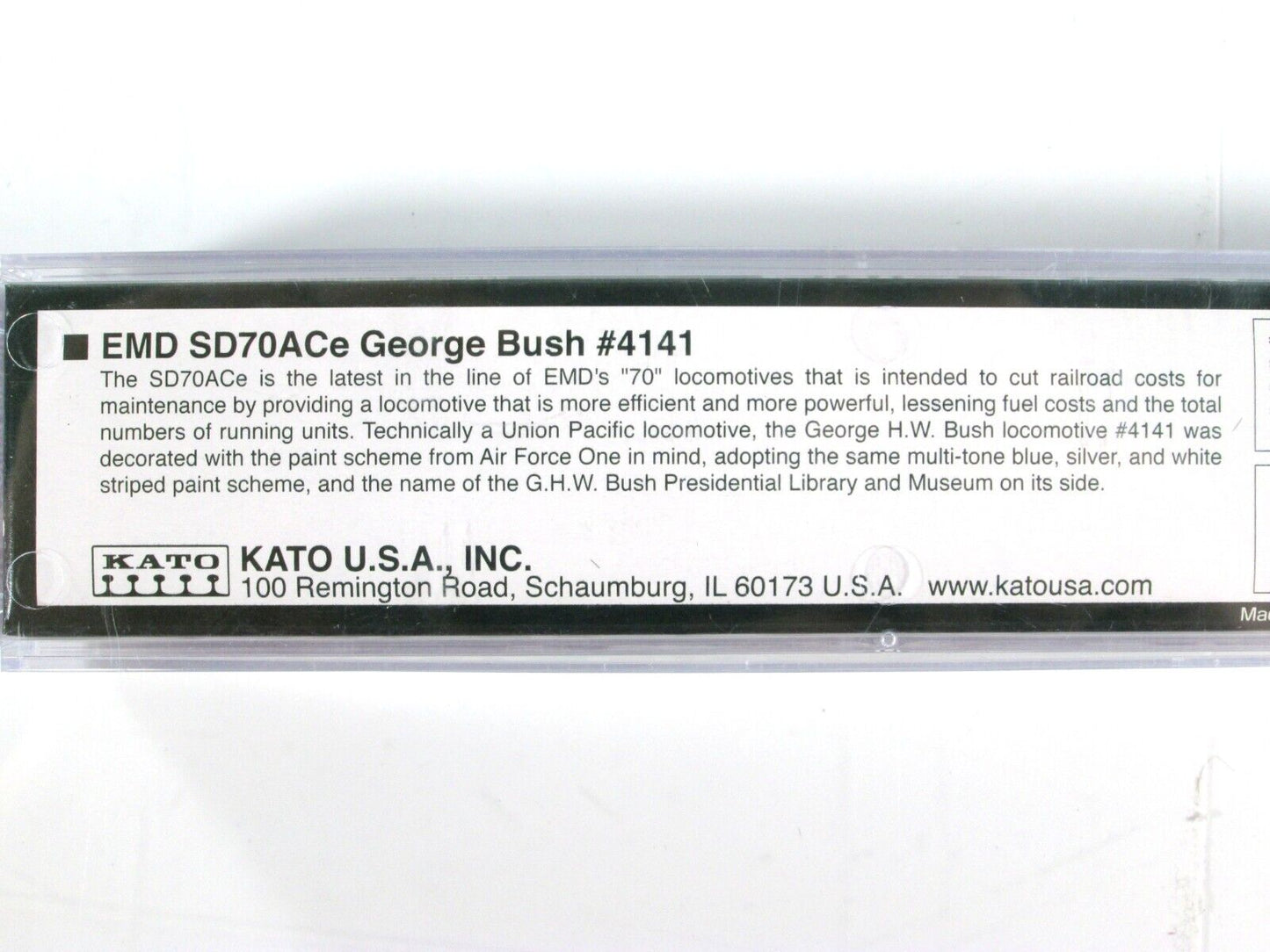 N Scale ***GEORGE BUSH*** SD70ACe Diesel Locomotive 4141 - Kato 176-8411 w/ DCC