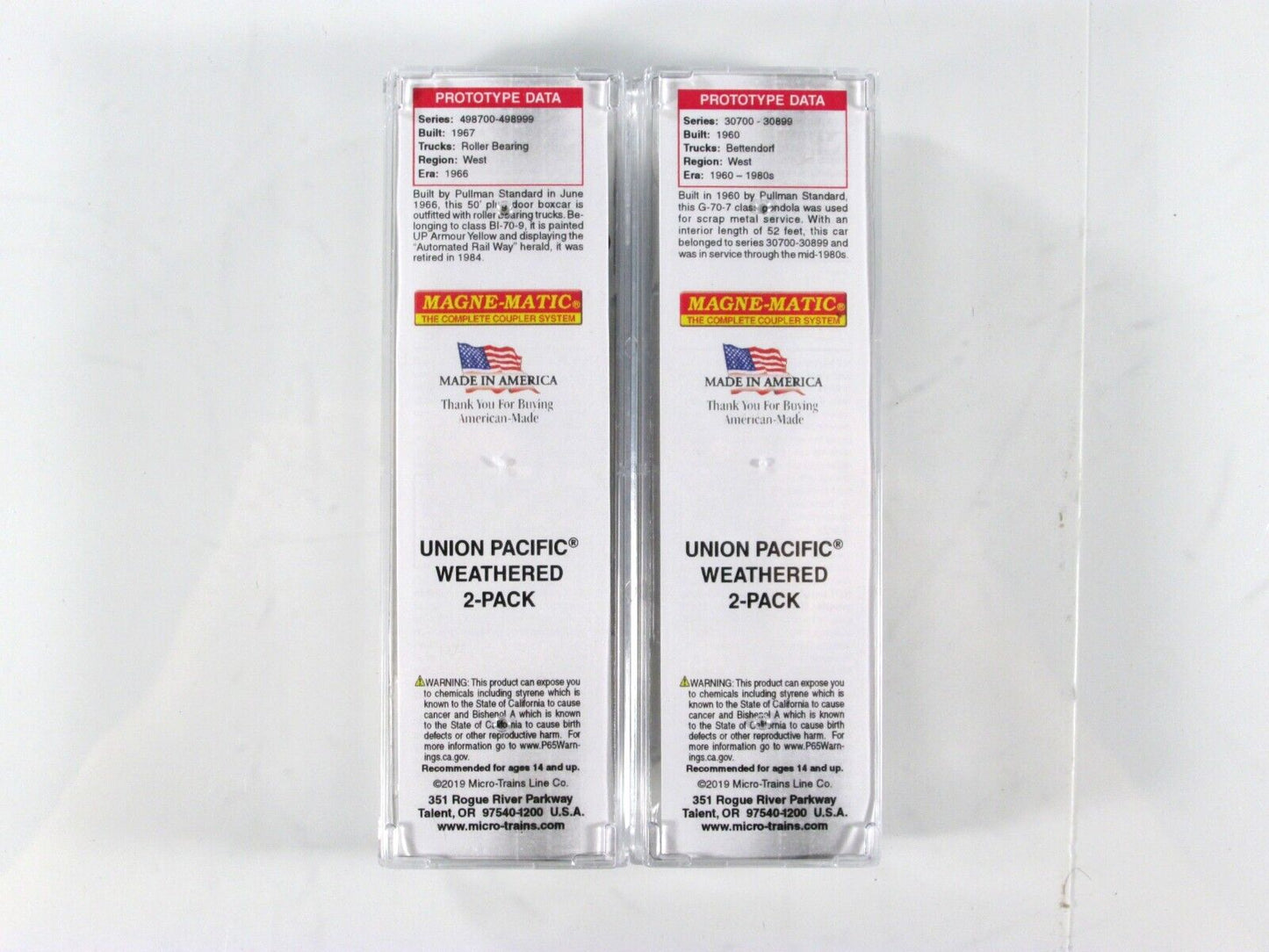 N Scale **UNION PACIFIC** Weathered Box Car & Gondola - Micro Trains 99305480