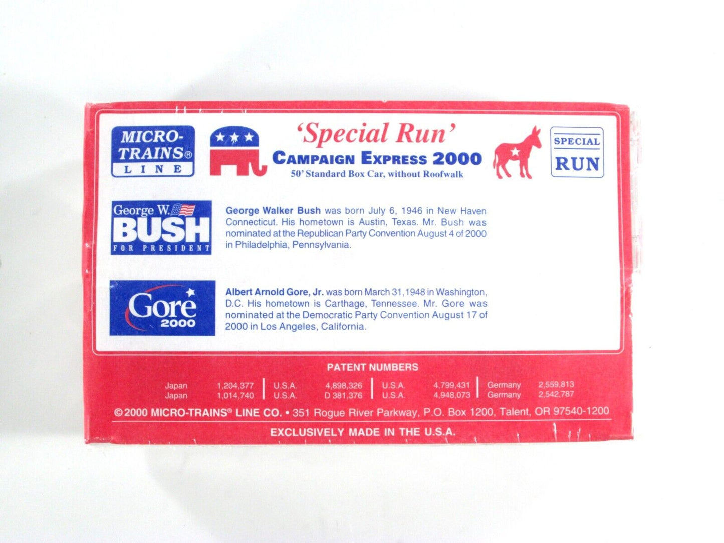 N Scale **BUSH GORE CAMPAIGN EXPRESS** Box Car Set - Micro Trains Special **RARE