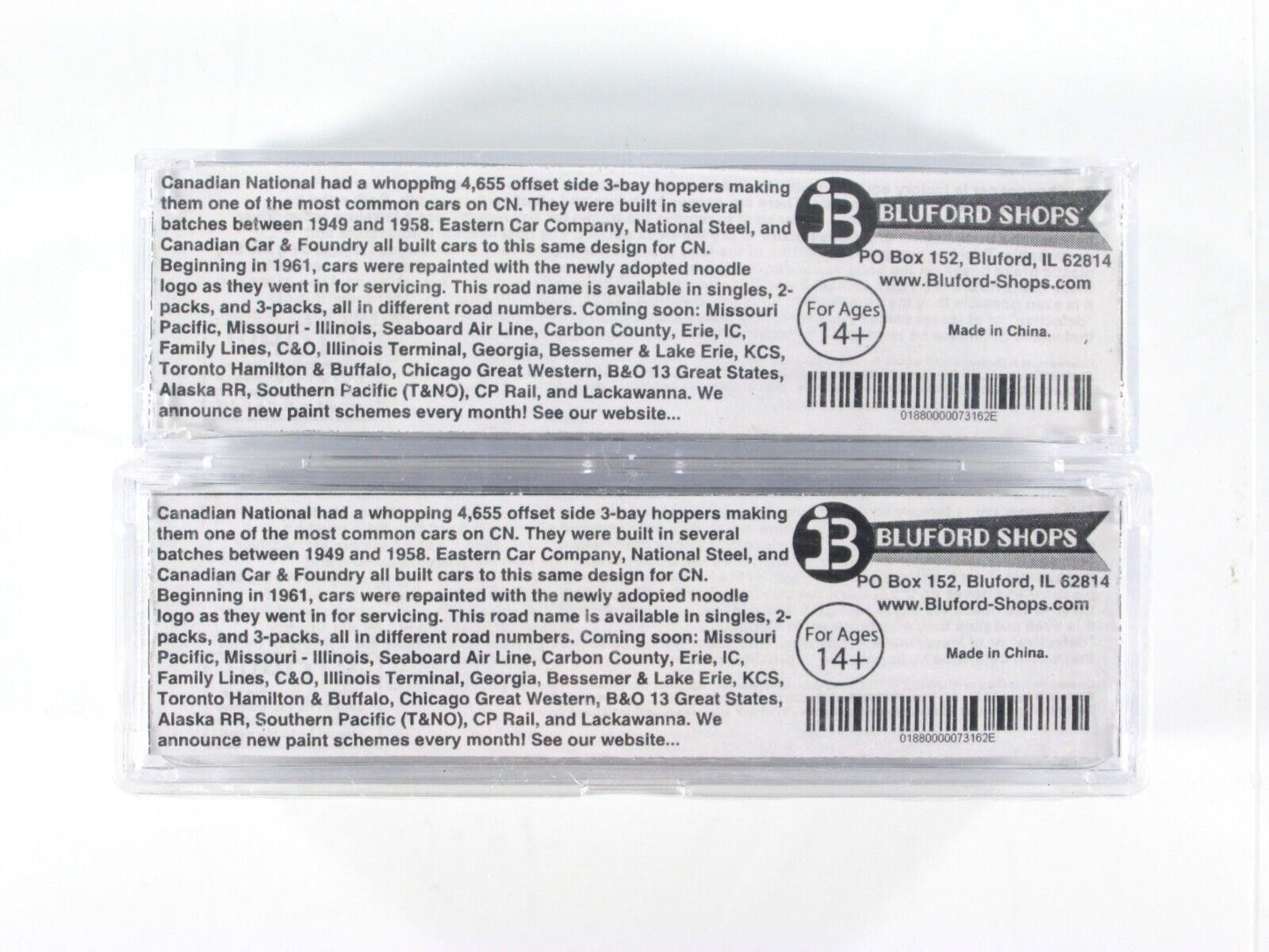 N Scale CANADIAN NATIONAL Hopper 2-Pack Set - CN 109116, 109830 -- Bluford 73162