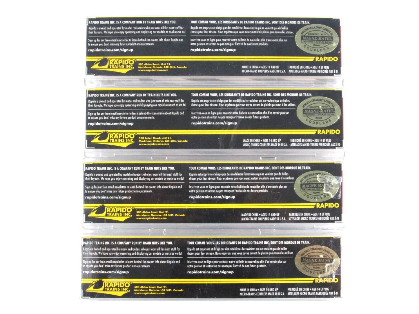 N Scale ***GARX*** 37' Meat Reefer 4-Pack - Rapido 521013, Micro Trains Couplers