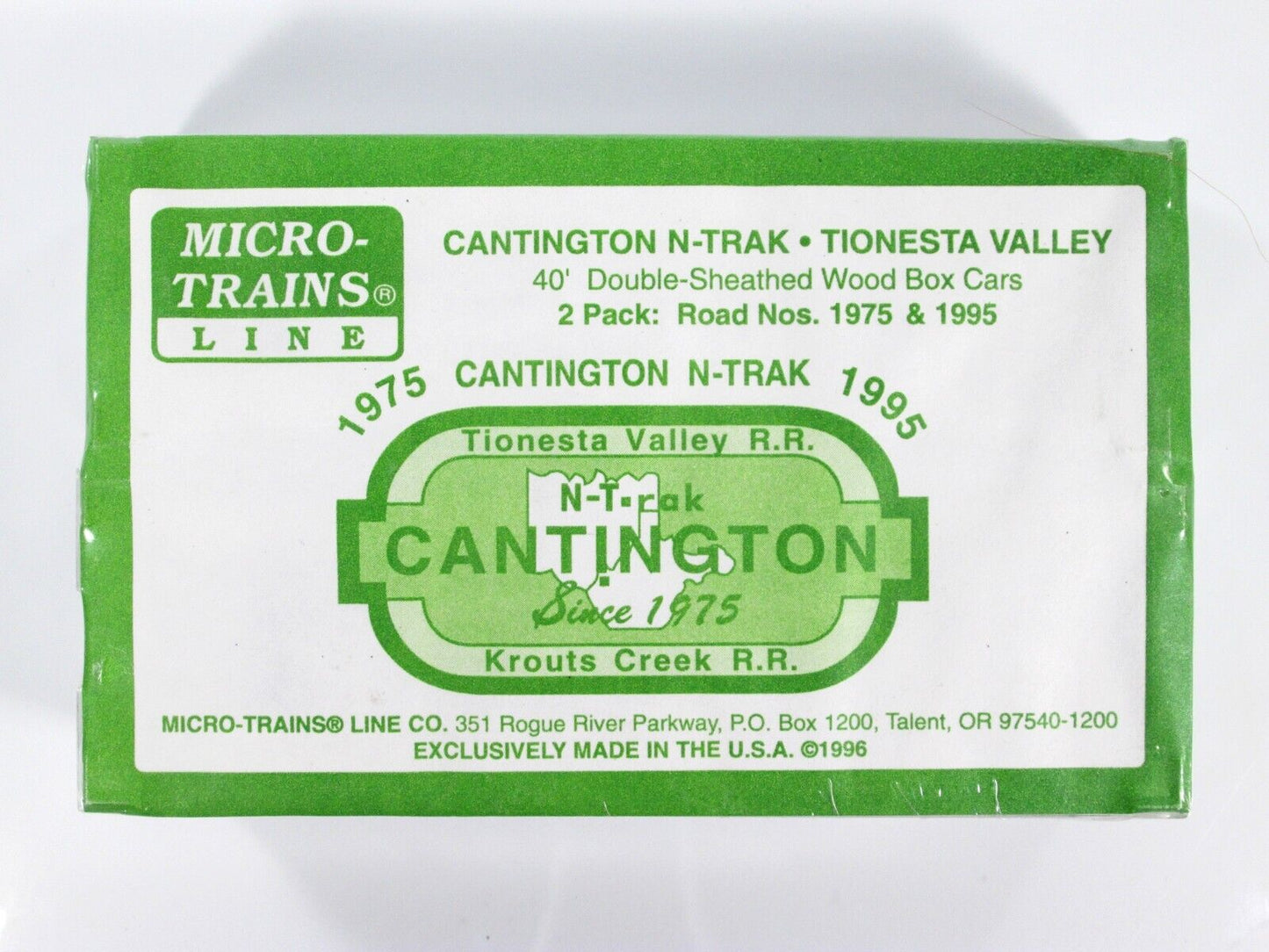 N Scale TIONESTA VALLEY 2-Box Car Set - TV 1975 1995 -- Micro Trains Special Run