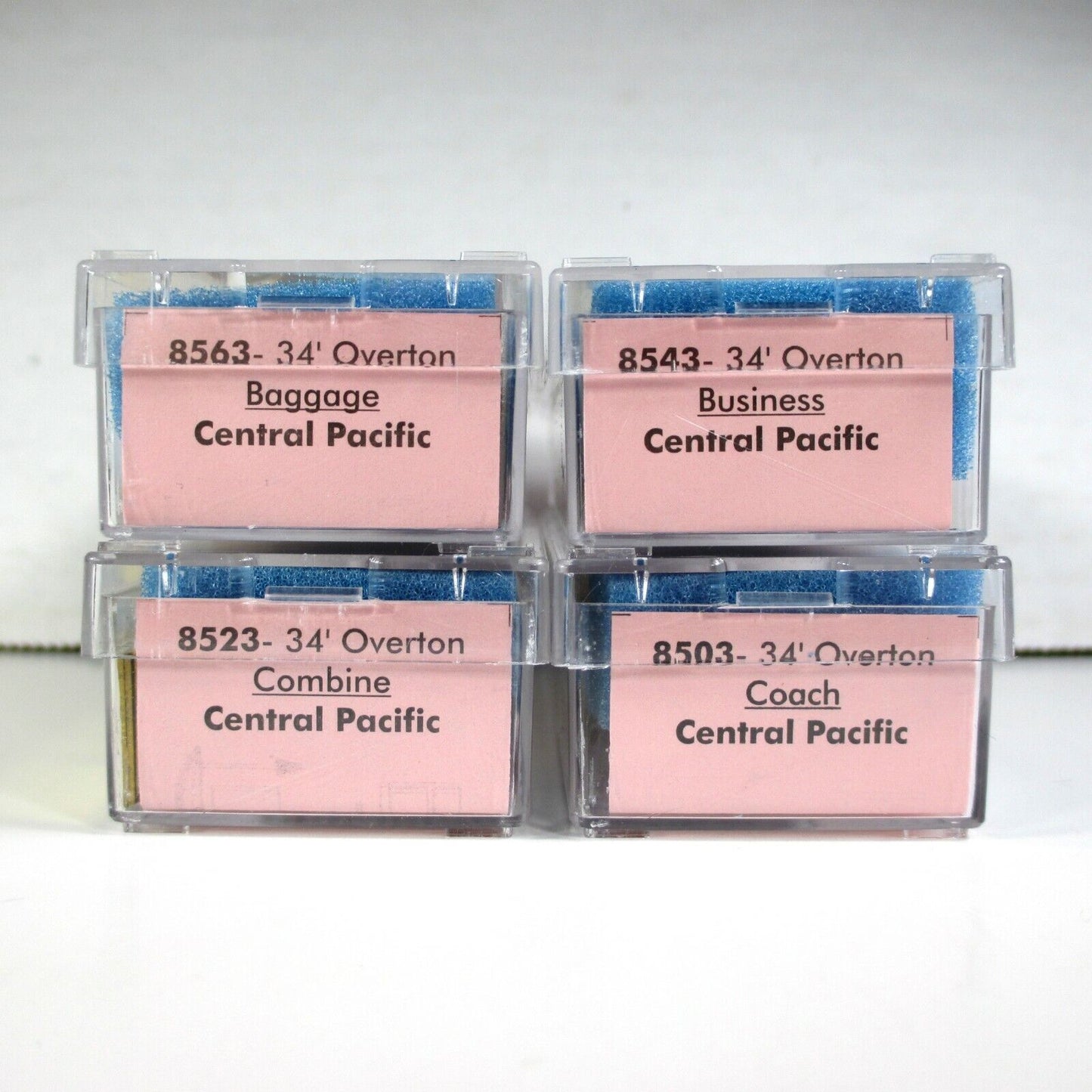 N Scale CPRR Central Pacific OVERTON Old Time Passenger 4-Car Set --- Roundhouse