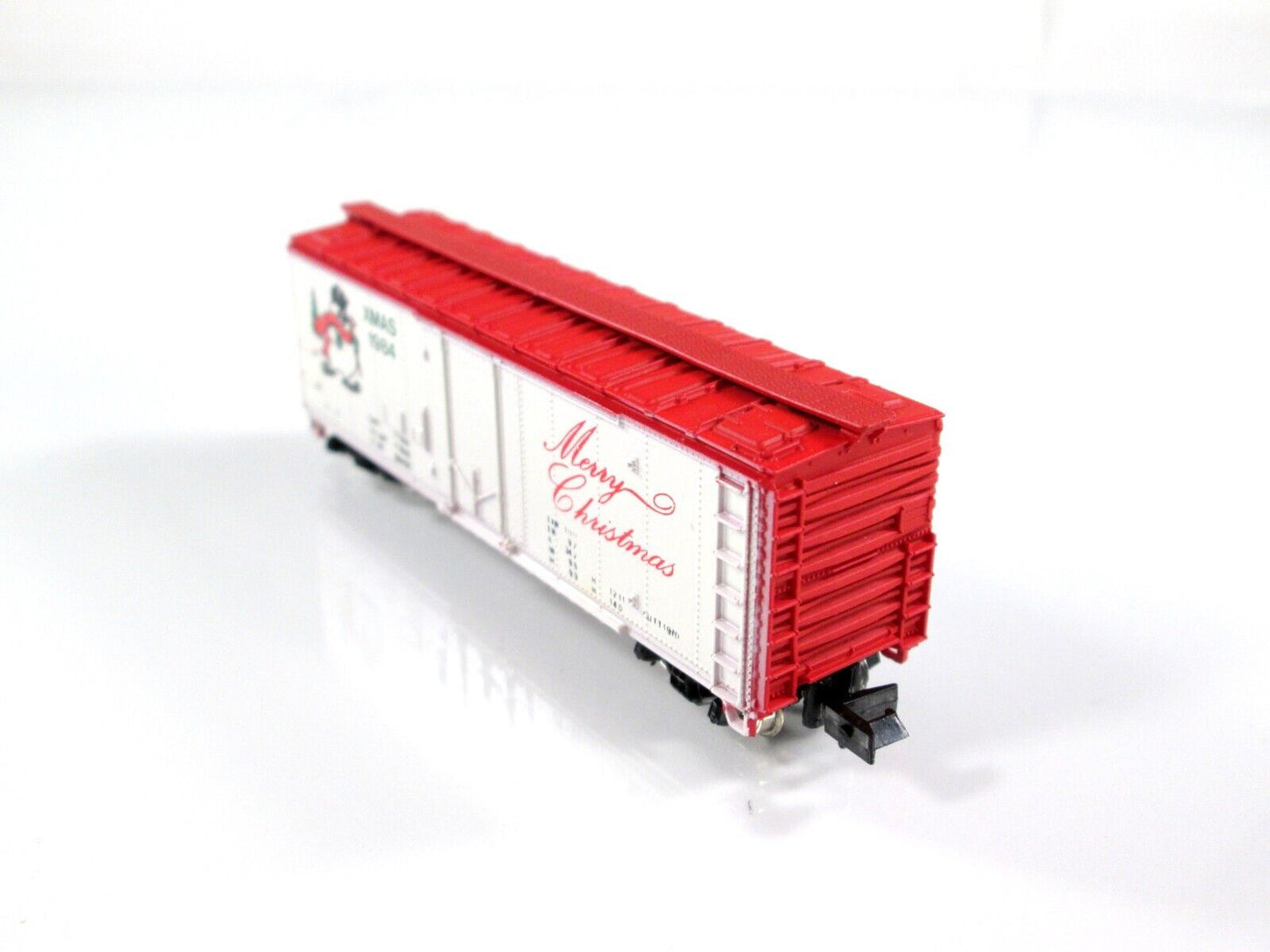 N Scale MERRY CHRISTMAS 40' Single Door Steel Box Car 1984 - Con-Cor 0001-008401