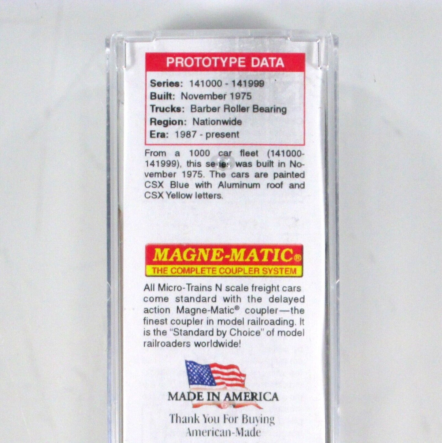 N Scale *****CSX***** Weathered 50' Box Car, CSXT 141705 - Micro Trains 02544550