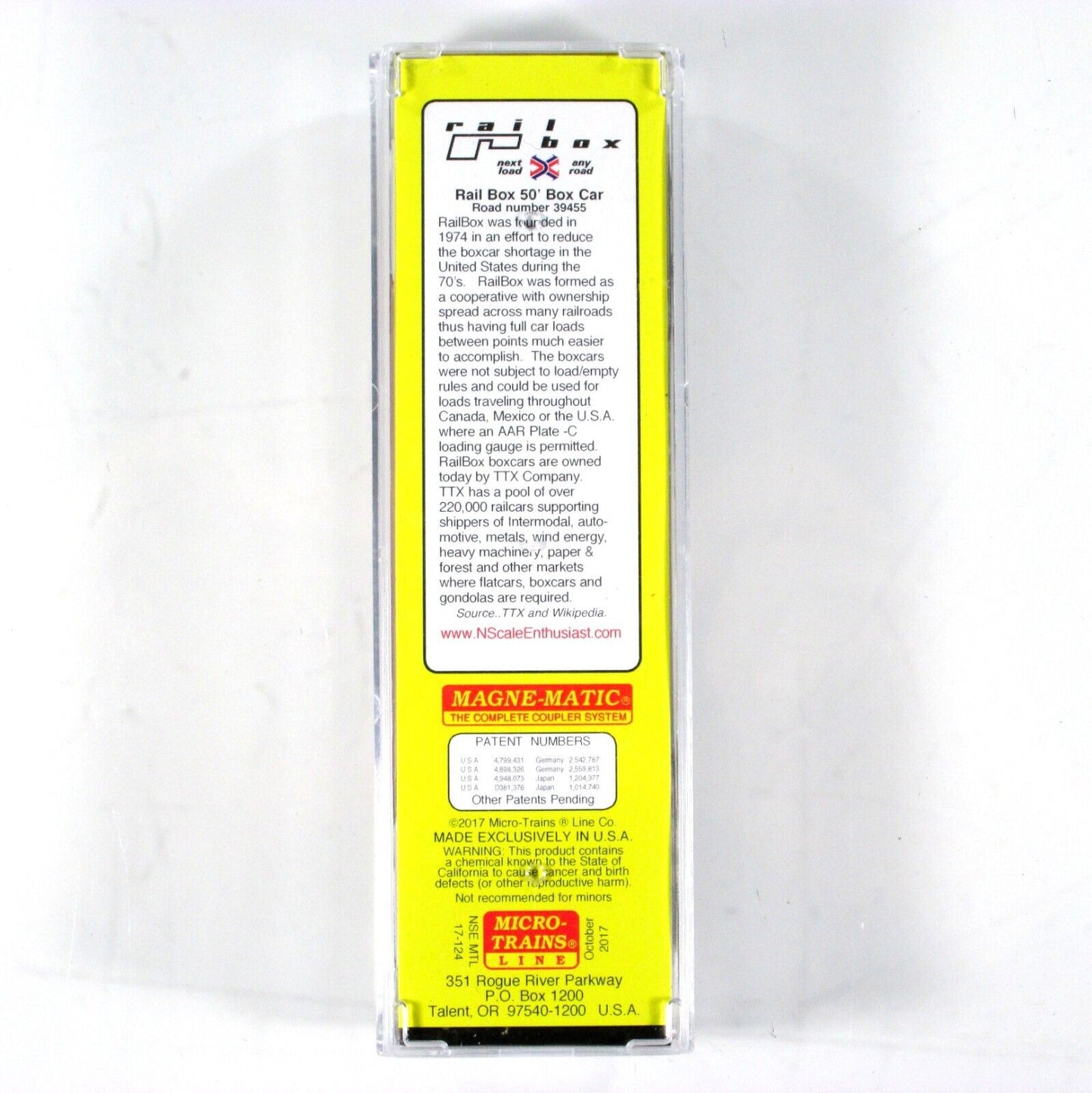 N Scale **RAILBOX GRAFFITI** Box Car #39455 - Micro Trains NSE MTL 17-124 *RARE*