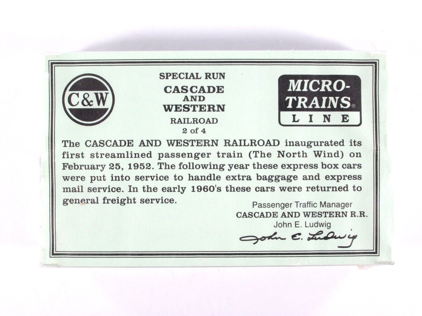 N Scale **CASCADE & WESTERN** Box Car Set C&W 20172, 20678 -Micro Trains Special