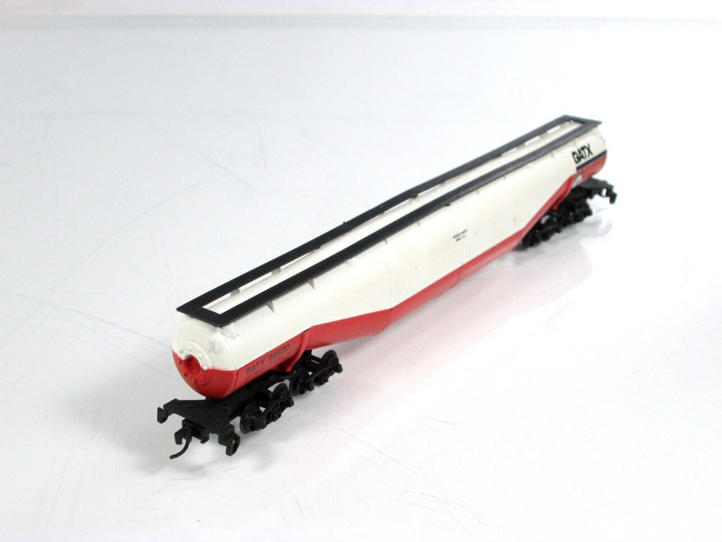 N Scale ***GATX*** 94' Jumbo Whale Belly Tank, GATX 96500 -Atlas 3114, MTL Cplrs