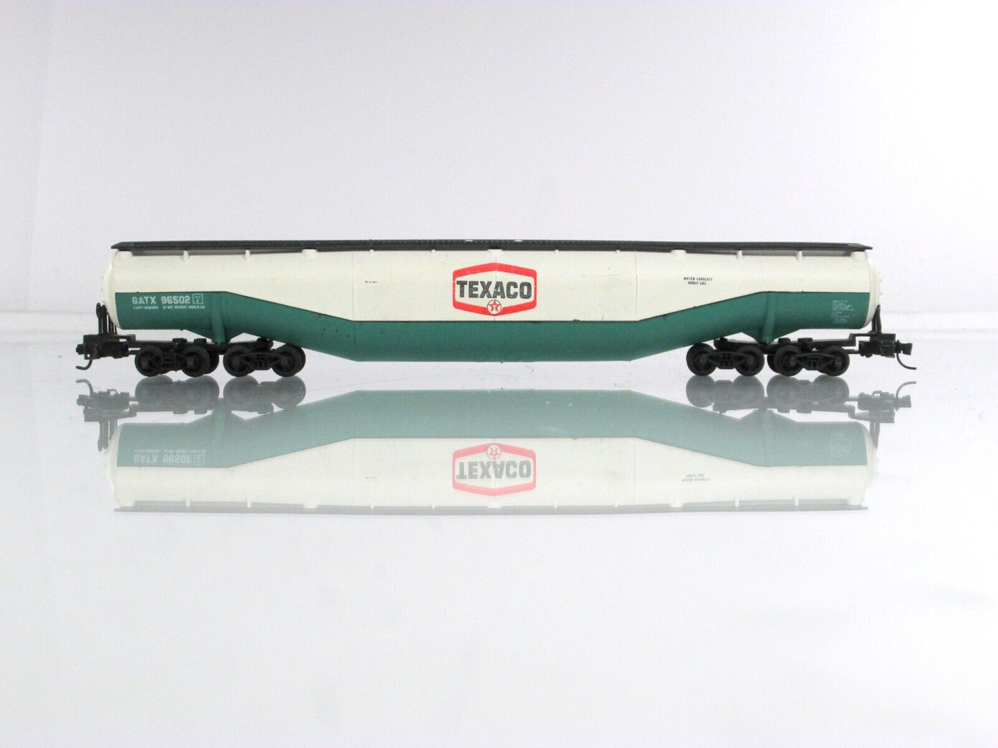 N Scale **TEXACO** 94' Jumbo Tanker, GATX 96502 --Atlas 3112, Micro Trains Cplrs