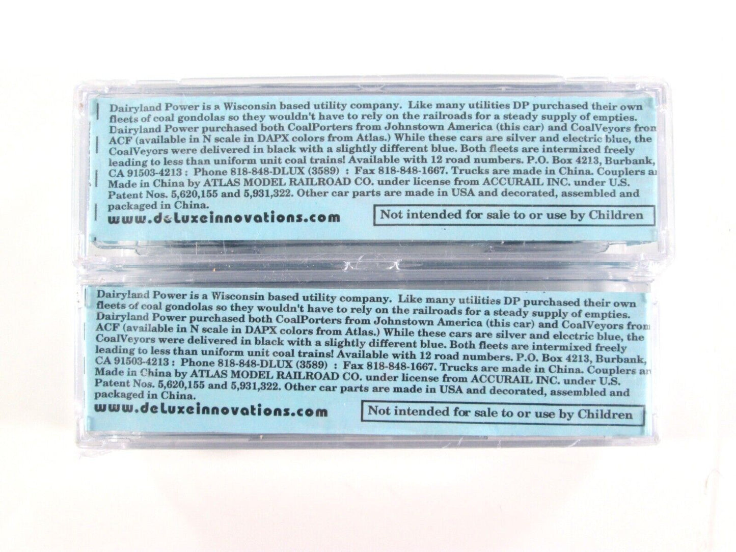 N Scale DAIRYLAND POWER *WISCONSIN Coal Gondola Set DAPX 336, 409 -Deluxe 122502