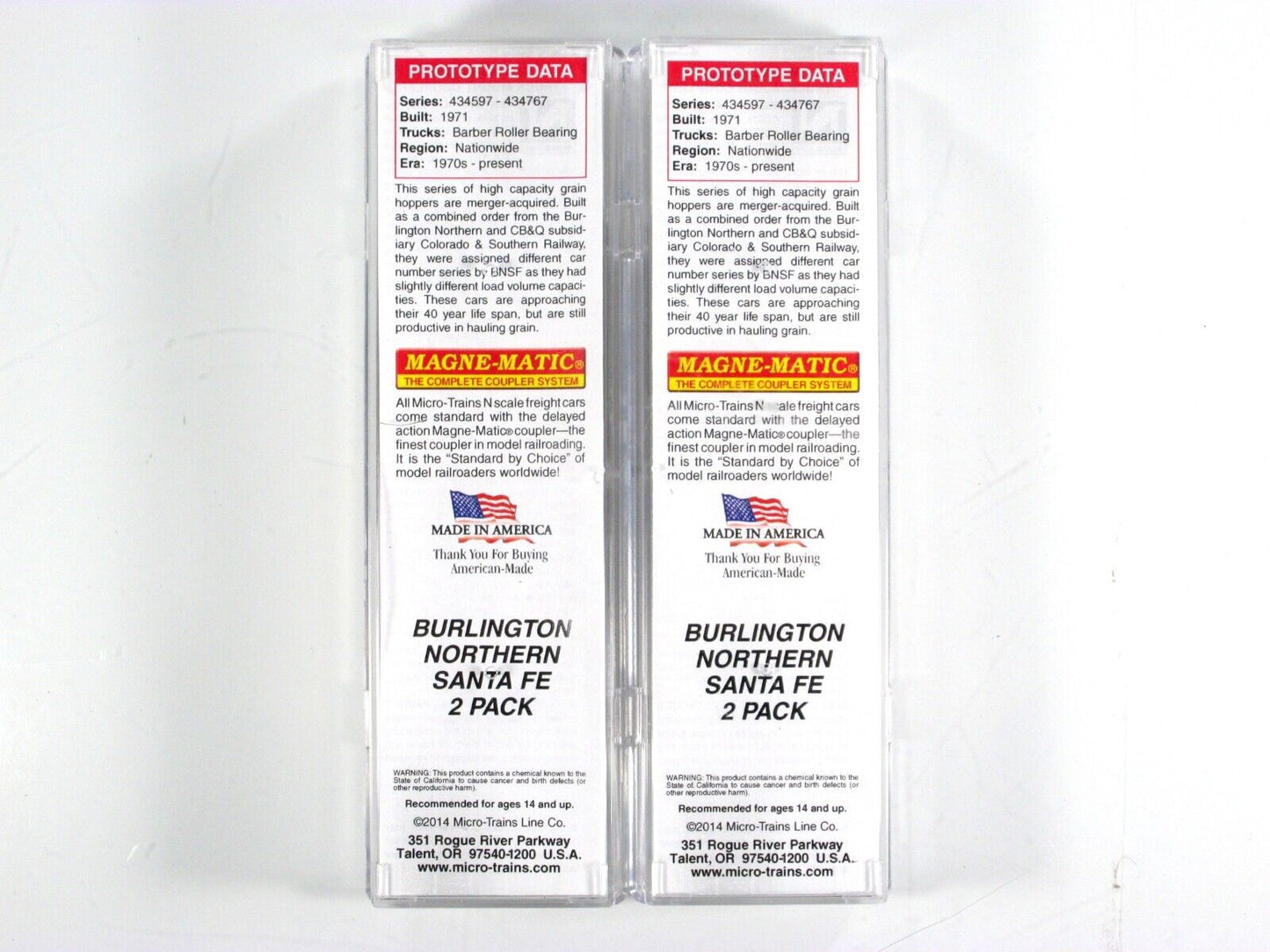 N Scale *BNSF* Weathered & Graffiti Covered Hopper 2-Pack -Micro Trains 09944140