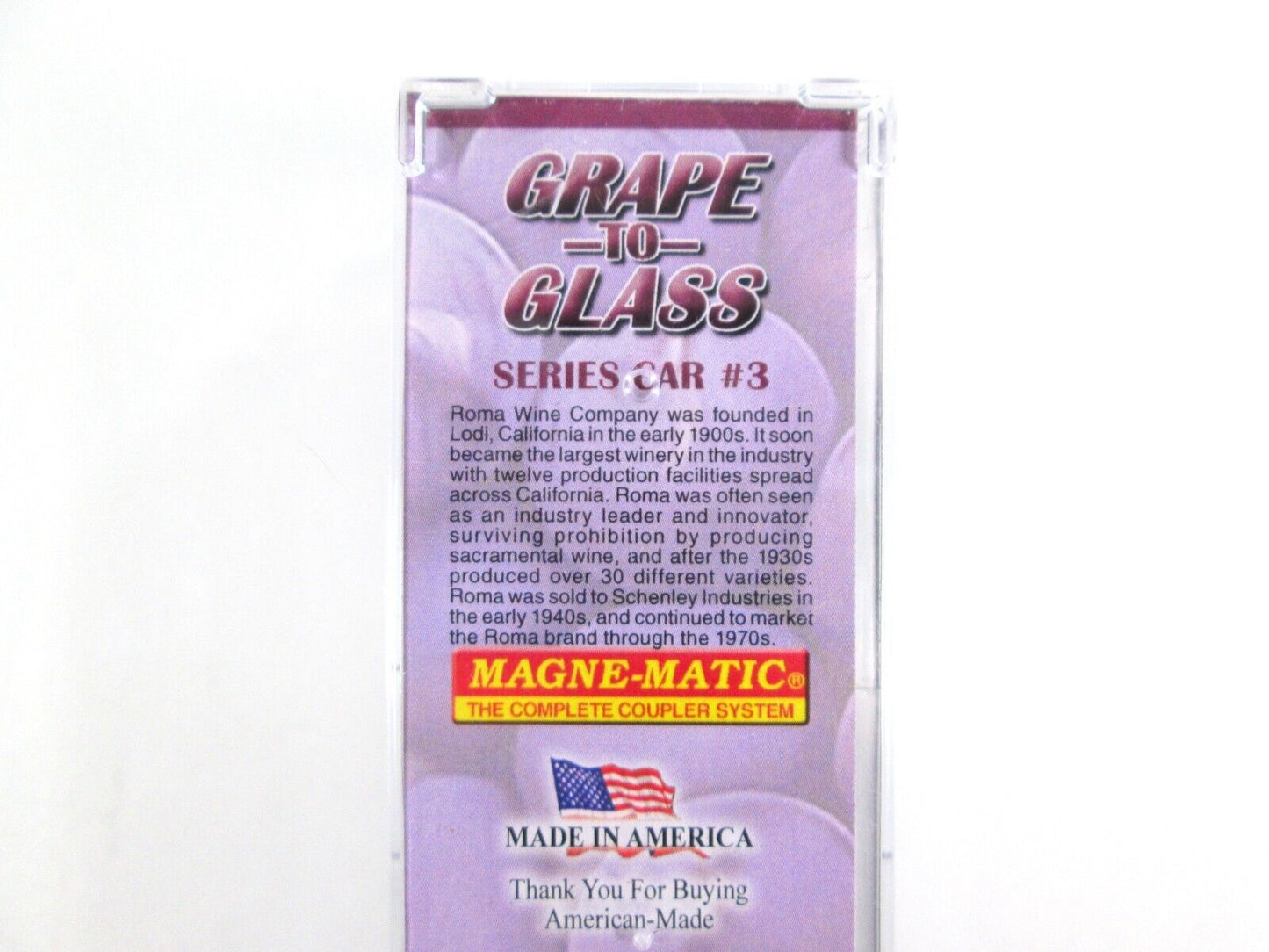 N Scale ***ROMA WINE CO.*** Tank Car (Grape to Glass) ---- Micro Trains 06500036