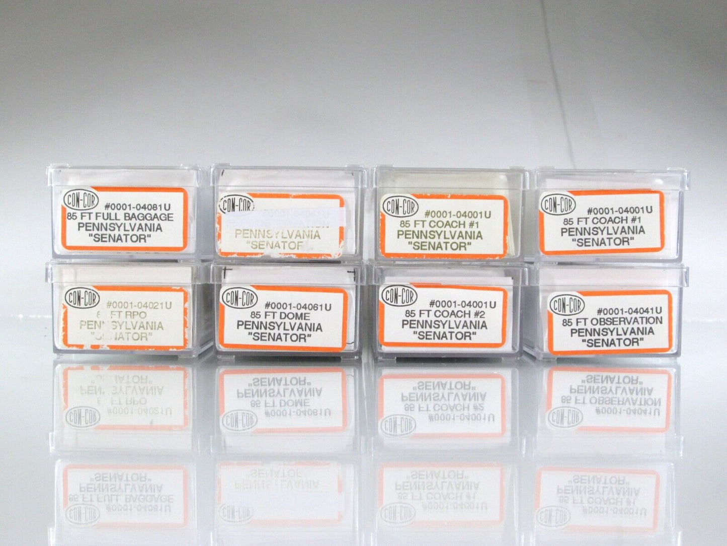 N Scale PENNSYLVANIA ***SENATOR*** Lightweight Passenger Car 8-Pack Set -Con-Cor