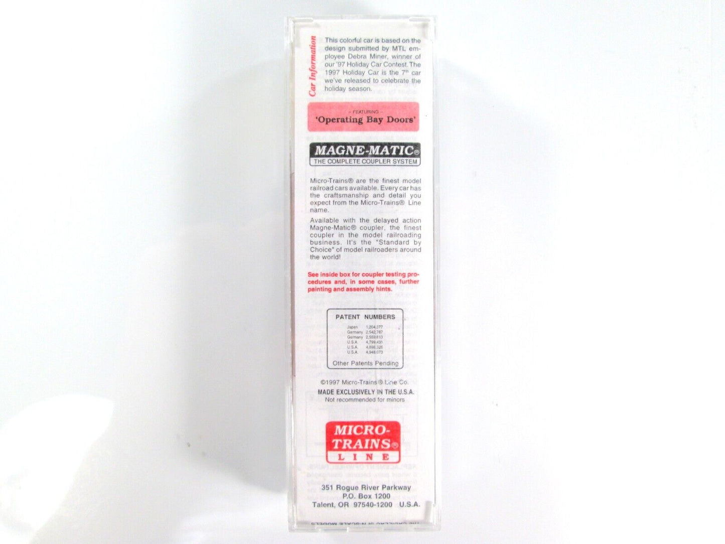 N Scale NOEL 33' Twin-Bay Hopper Holiday Car -- MTL 19971 --- Micro Trains 55390