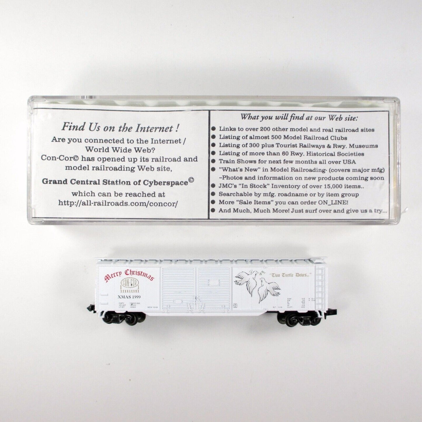N Scale **TWO TURTLE DOVES** 12 Days of Christmas 50' Box Car - Con-Cor 00099N